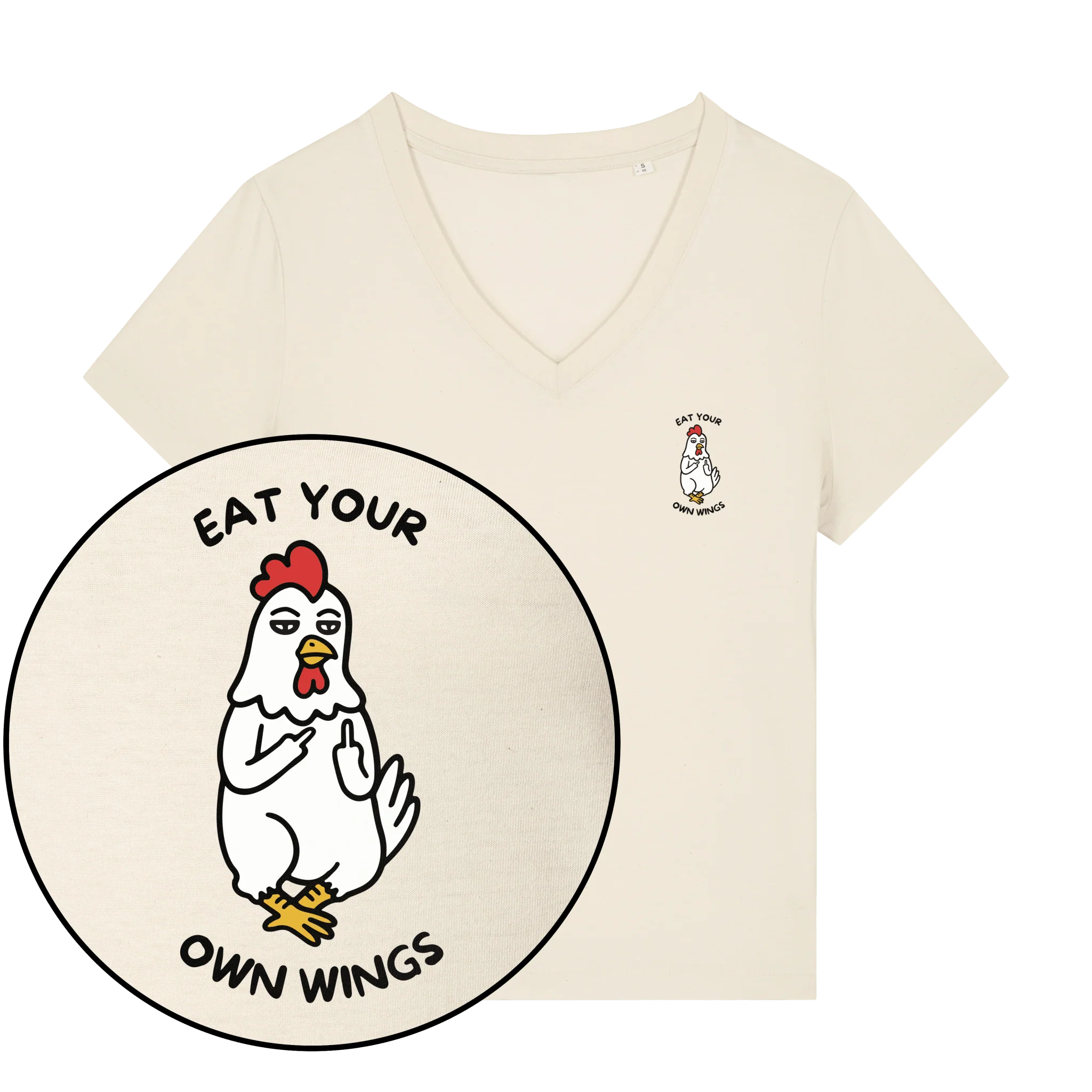 Eat Your Own Wings Women's V Neck T-Shirt - Image 2