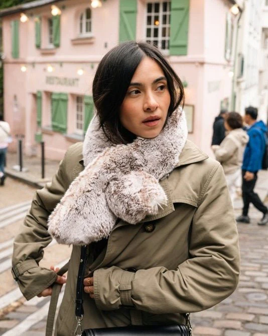 Joséphine Pearl Grey Vegan Fur Scarf