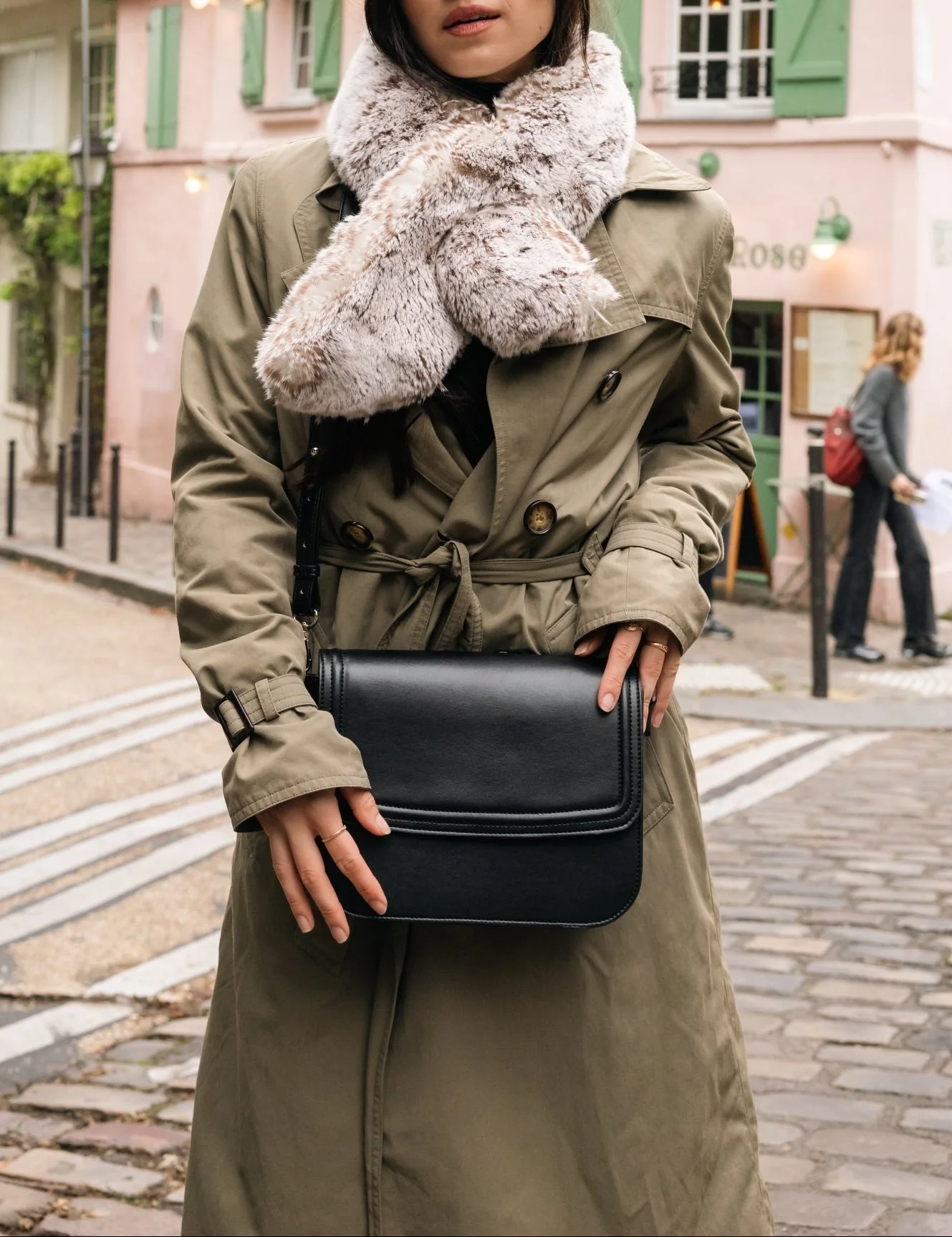 Joséphine Pearl Grey Vegan Fur Scarf - Image 2