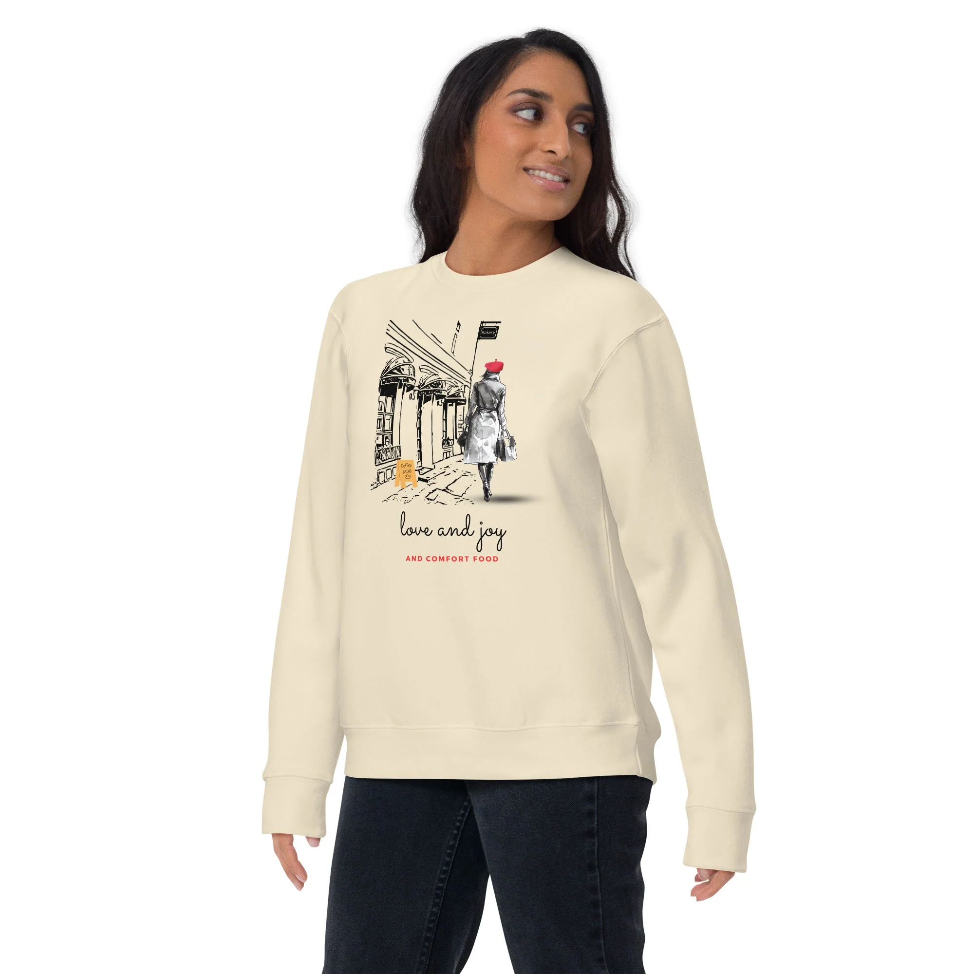 Elegant Holiday Sweatshirt (Love, Joy, Comfort Food) - Image 2