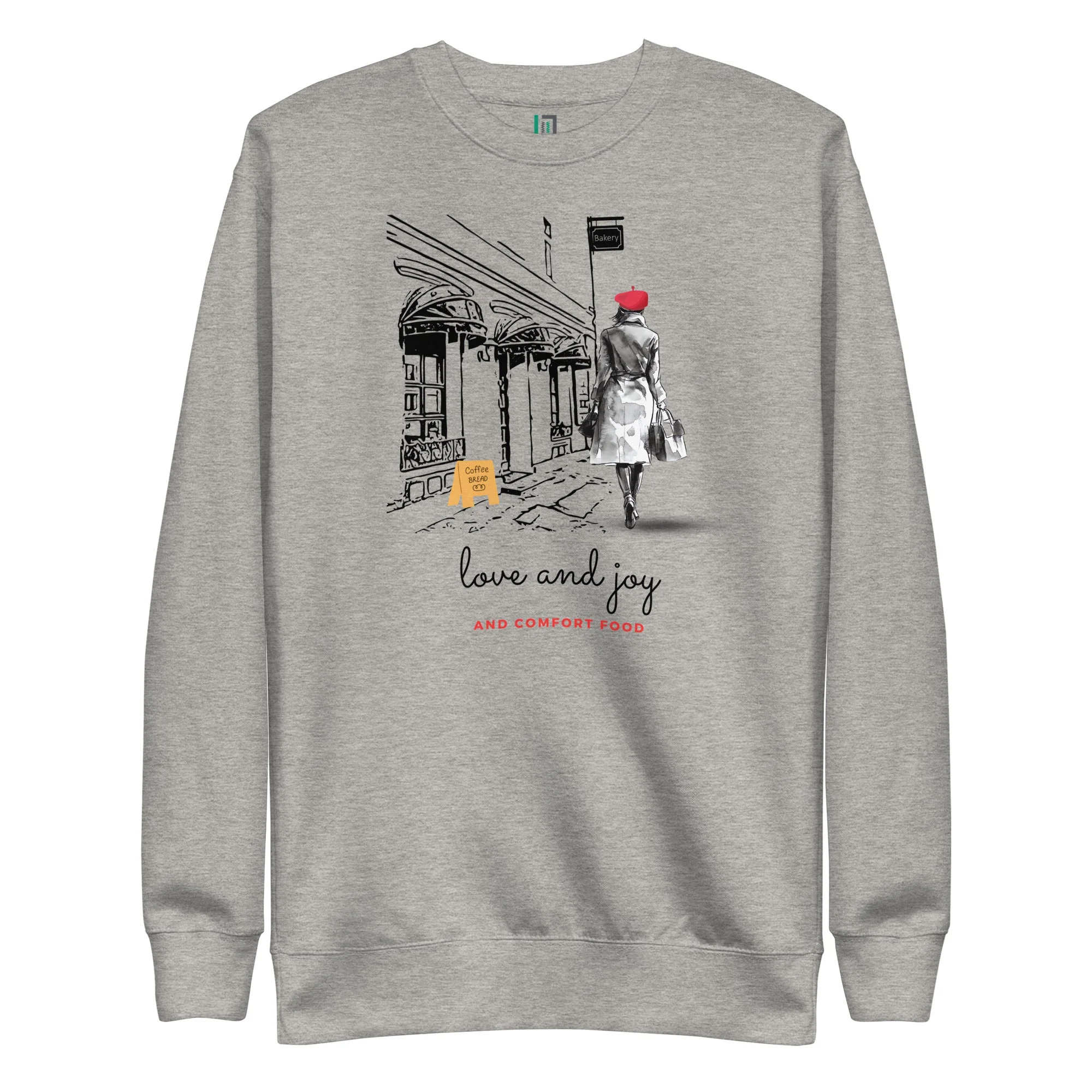 Elegant Holiday Sweatshirt (Love, Joy, Comfort Food) - Image 3