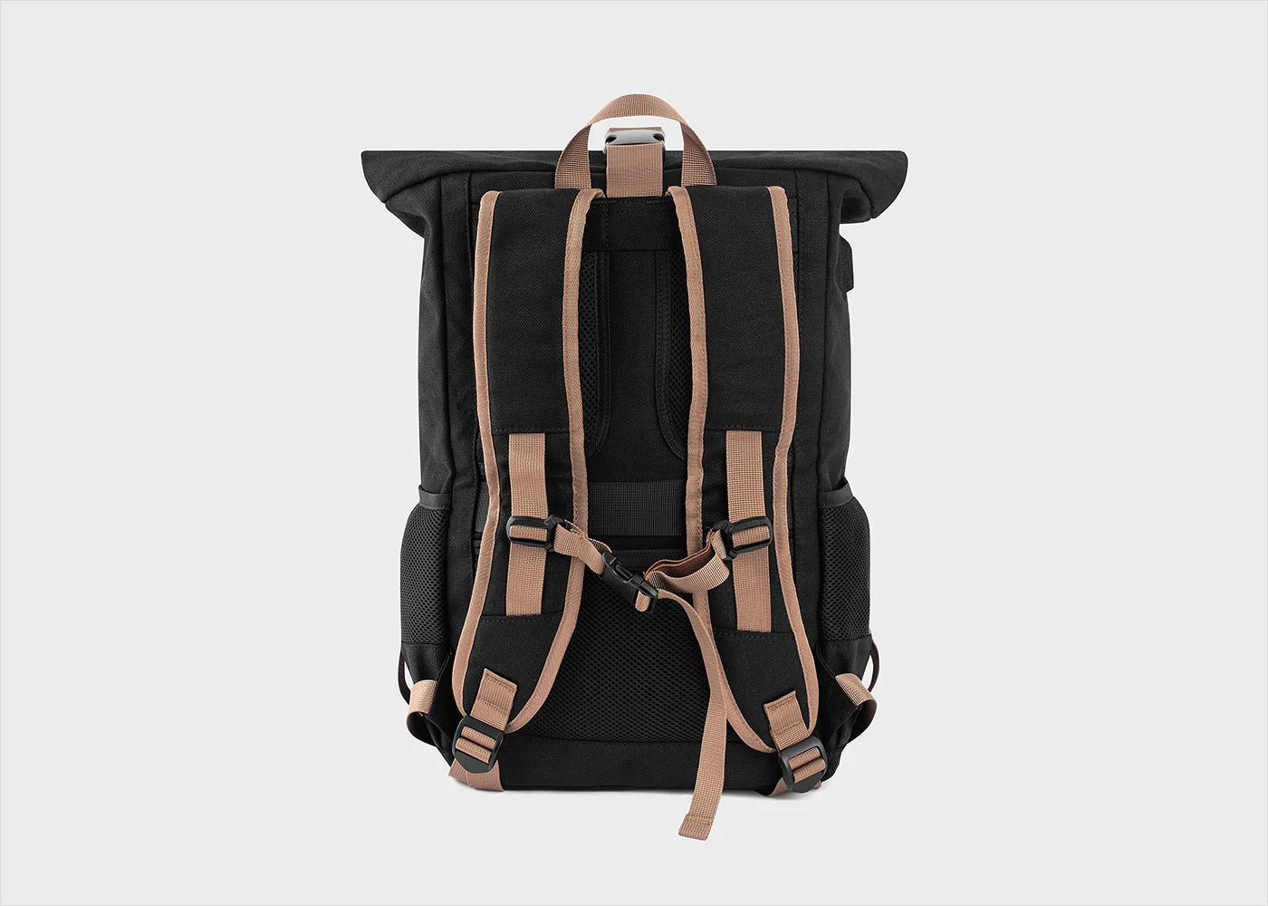 Everyday Hemp Rolltop Backpack in Black - Image 3