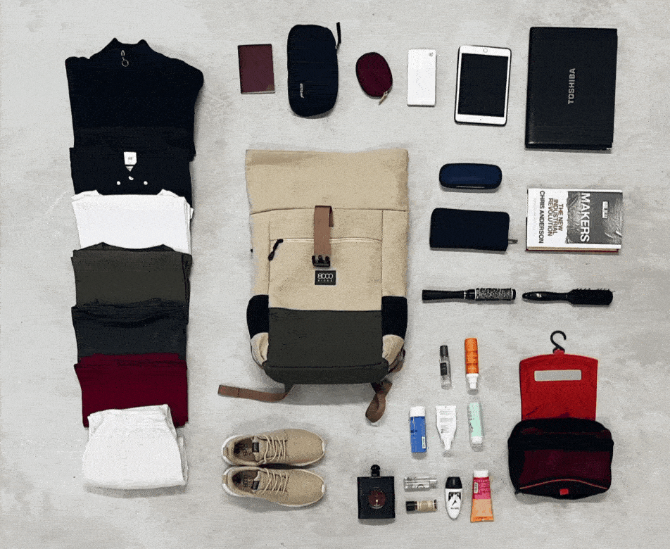 Everyday Hemp Rolltop Backpack in Black - Image 7