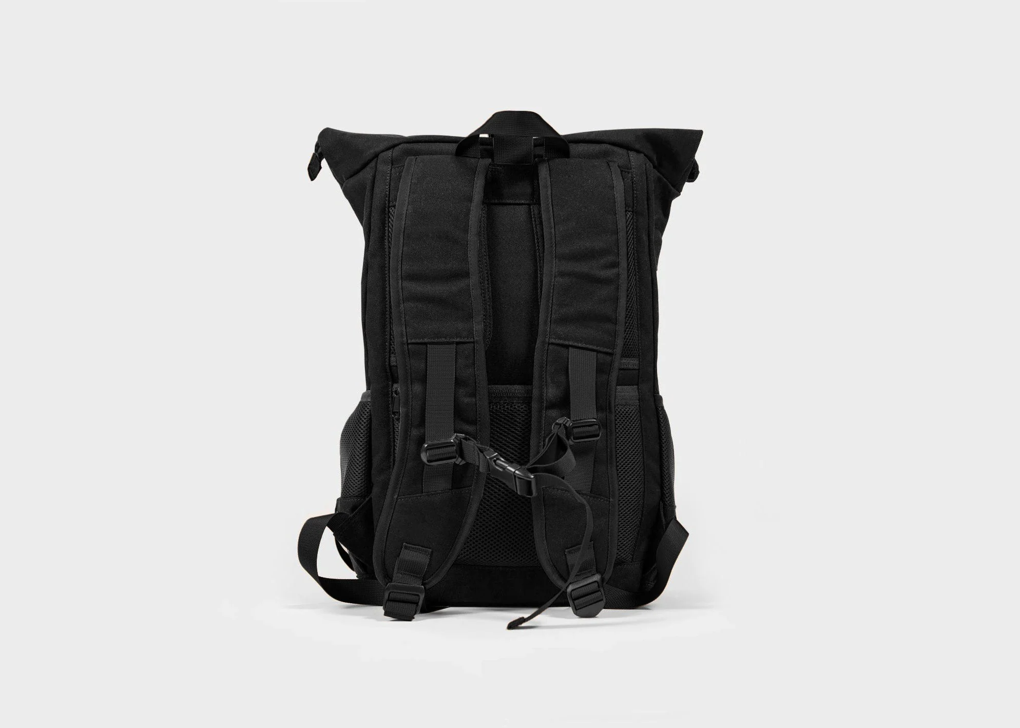 Everyday Hemp Rolltop Backpack in Full Black - Image 3