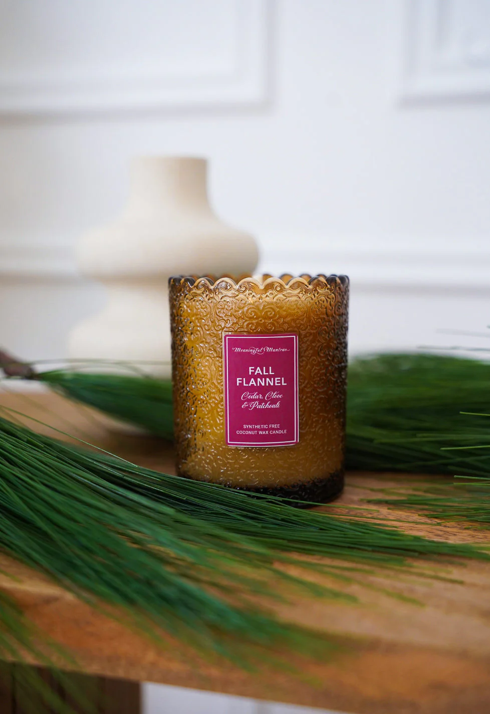 Fall Flannel Natural Candle 8oz Kaia Collection - Image 4