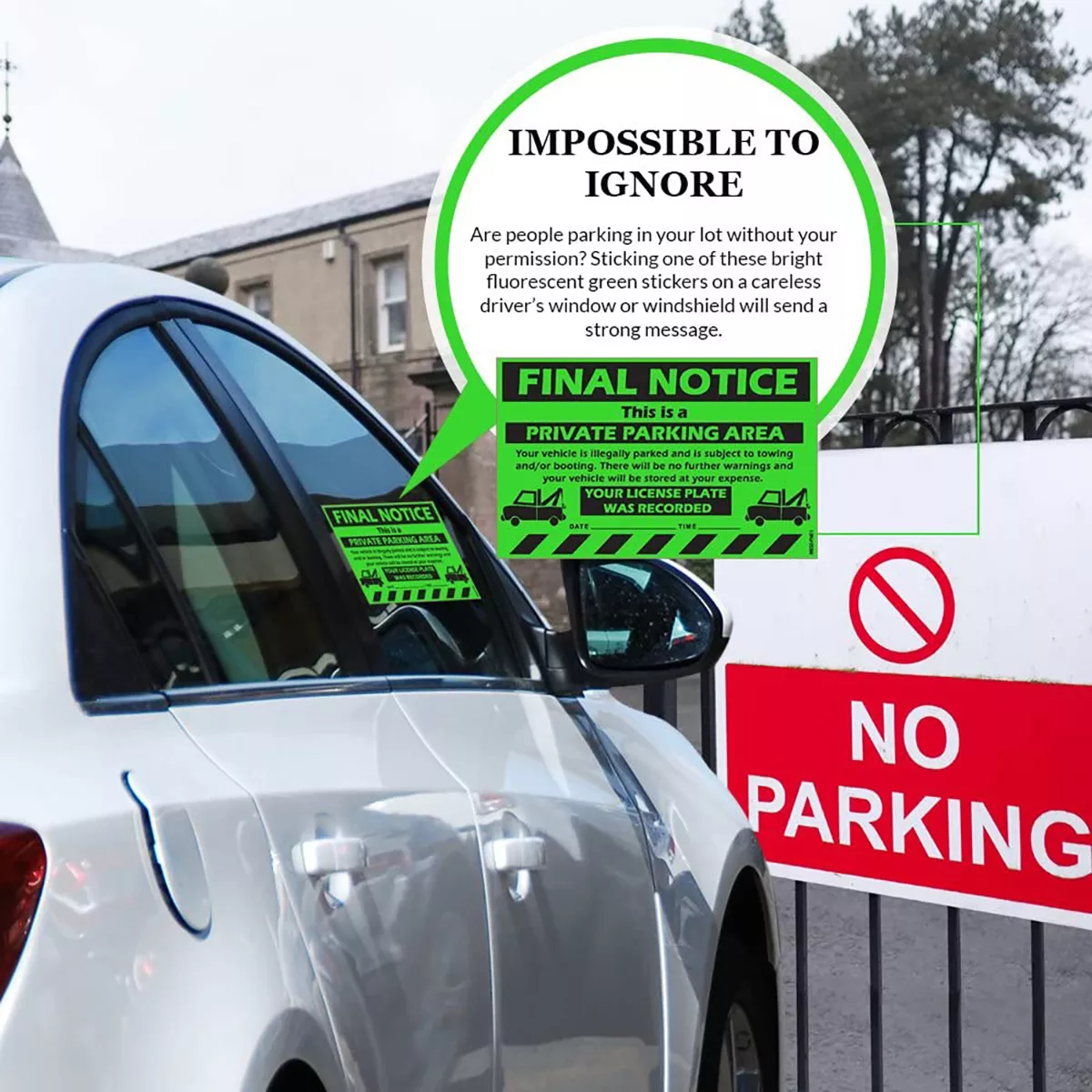 "Final Notice" Green Very Hard to Remove Parking Stickers - Image 4