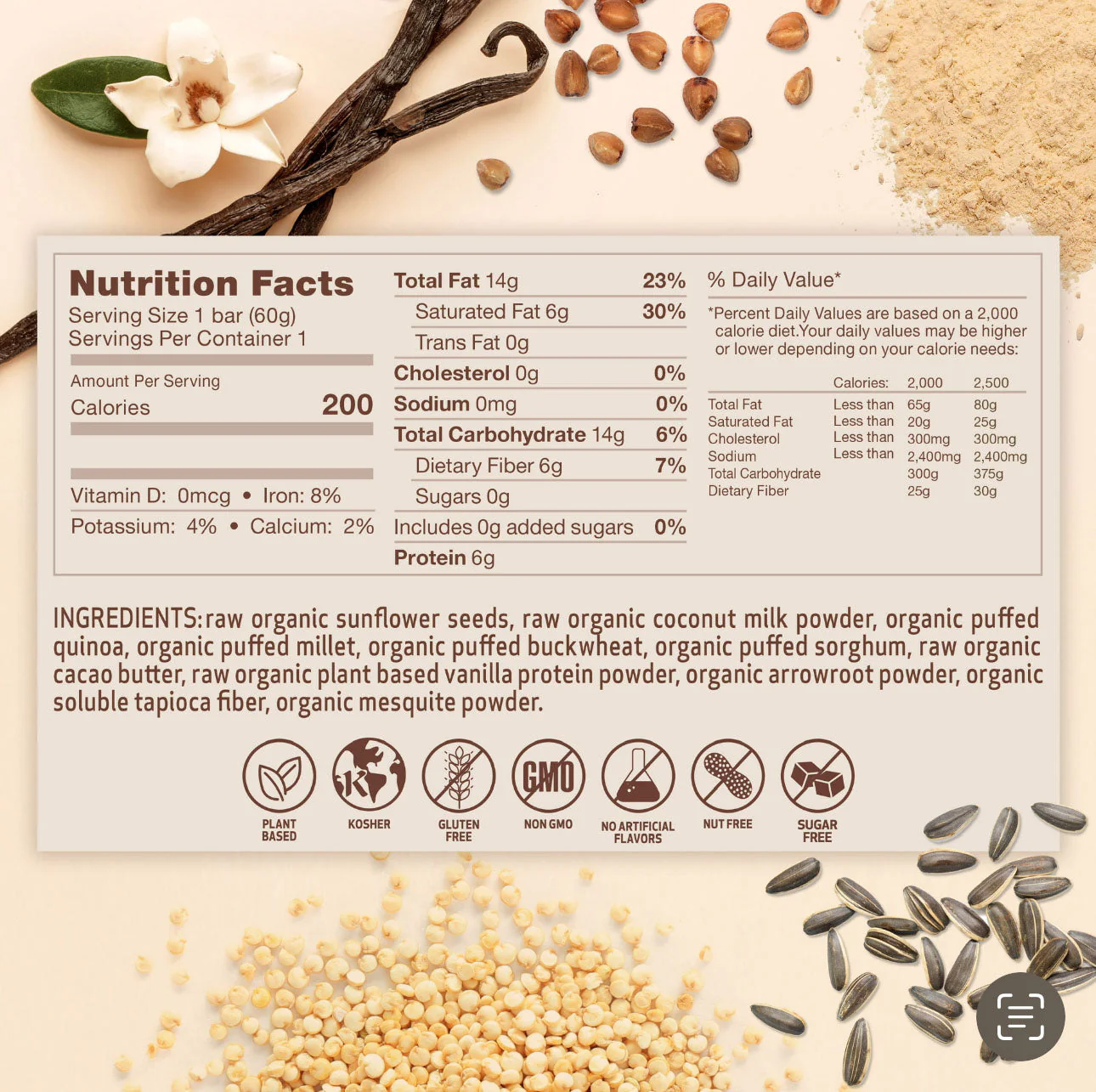 Fitness Sugar-Free Vegan Plant Based Vanilla Protein Nutritional Bars - Image 6