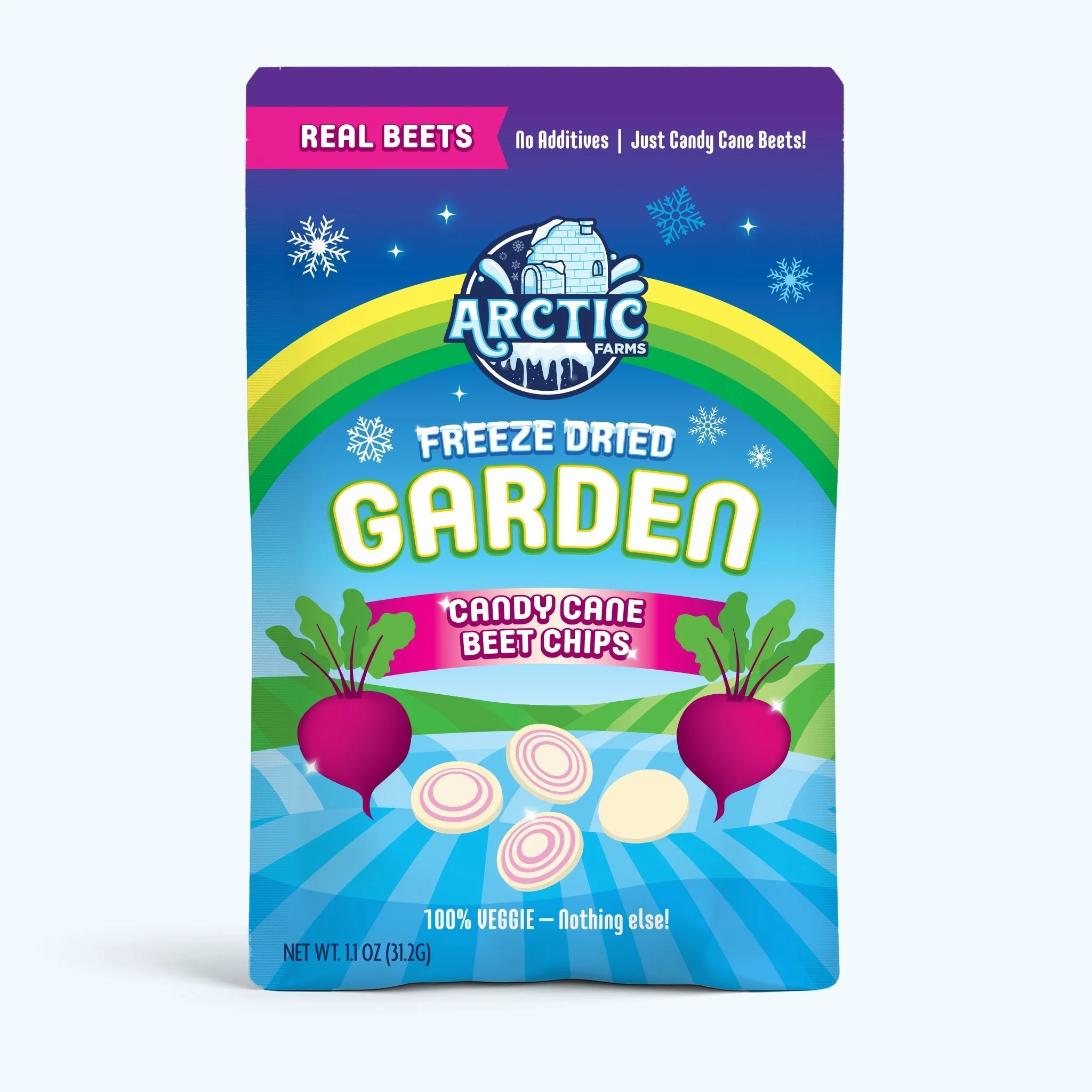 Freeze Dried Candy Cane Beet Chips - Image 2