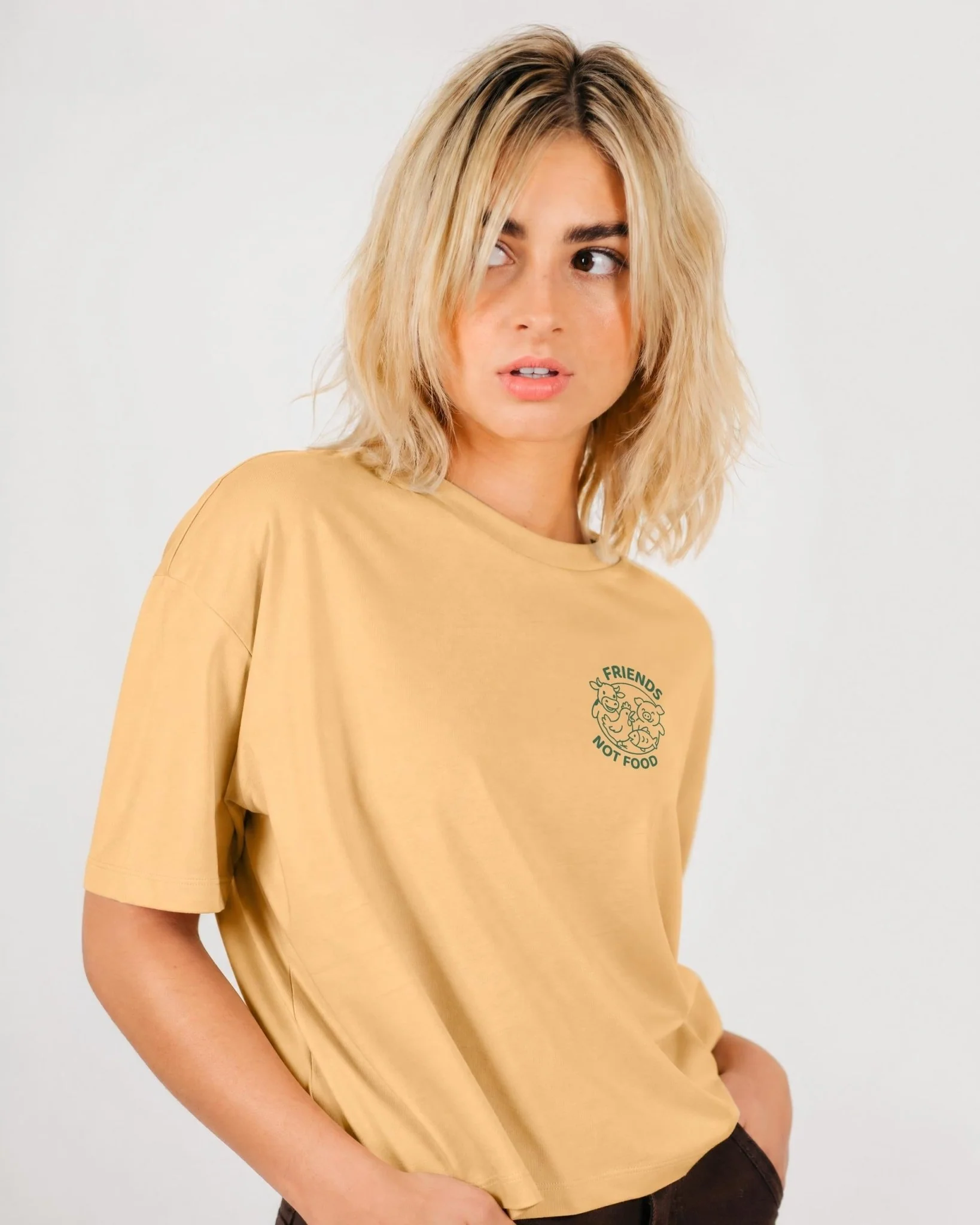 Friends Not Food Women's Boxy T-Shirt - Image 3