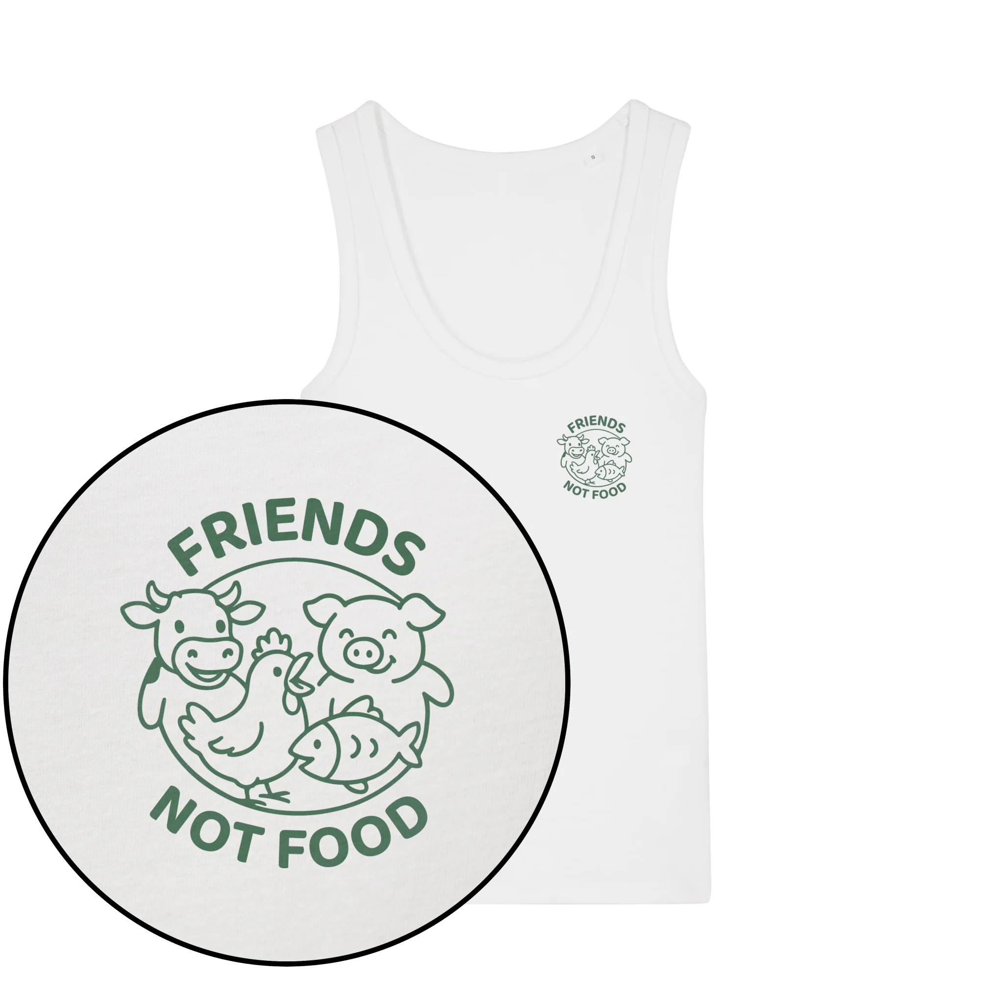 Friends Not Food Green Women's Tank Top - Image 2