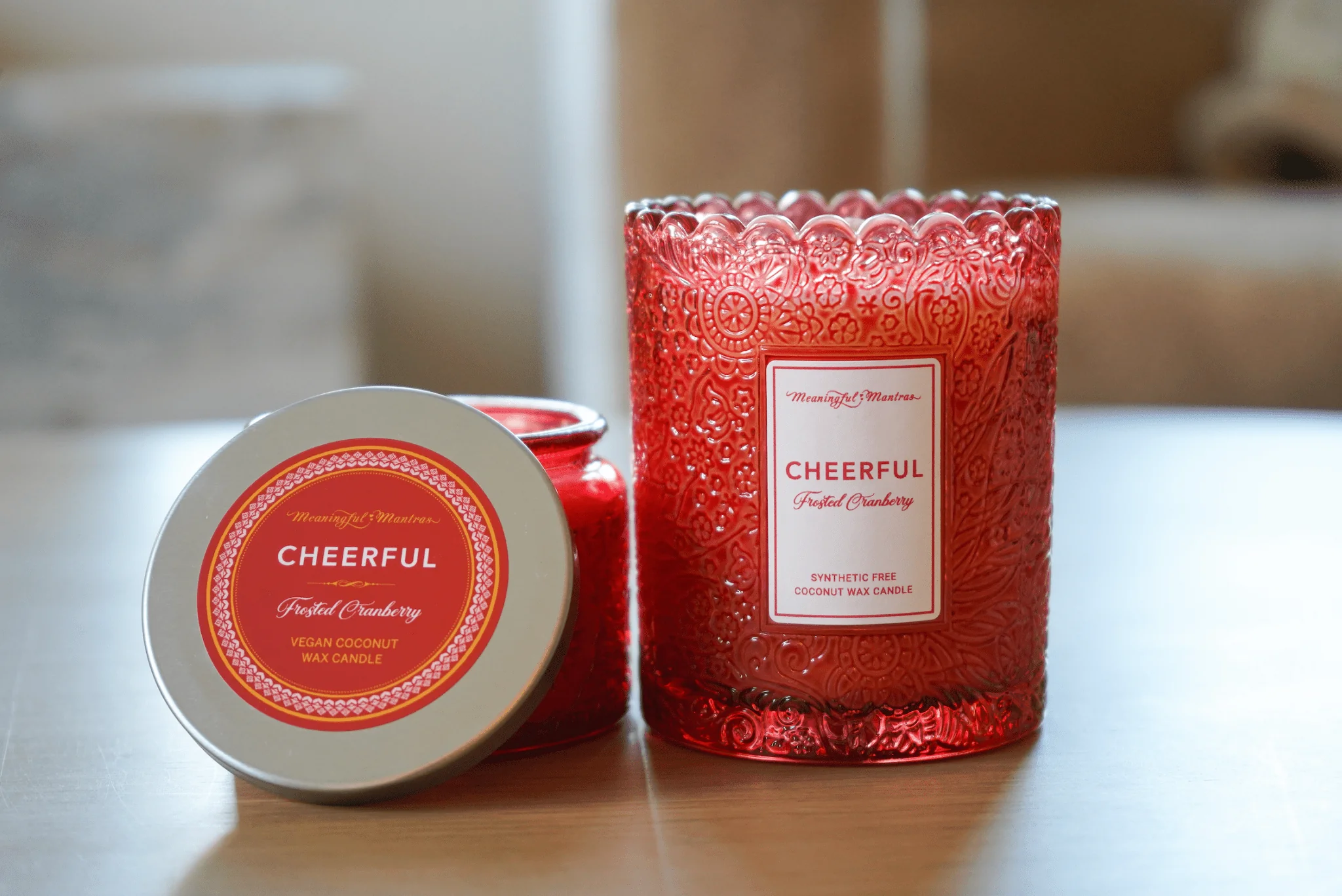Frosted Cranberry Natural Candle 4oz Ellie Collection - Image 3