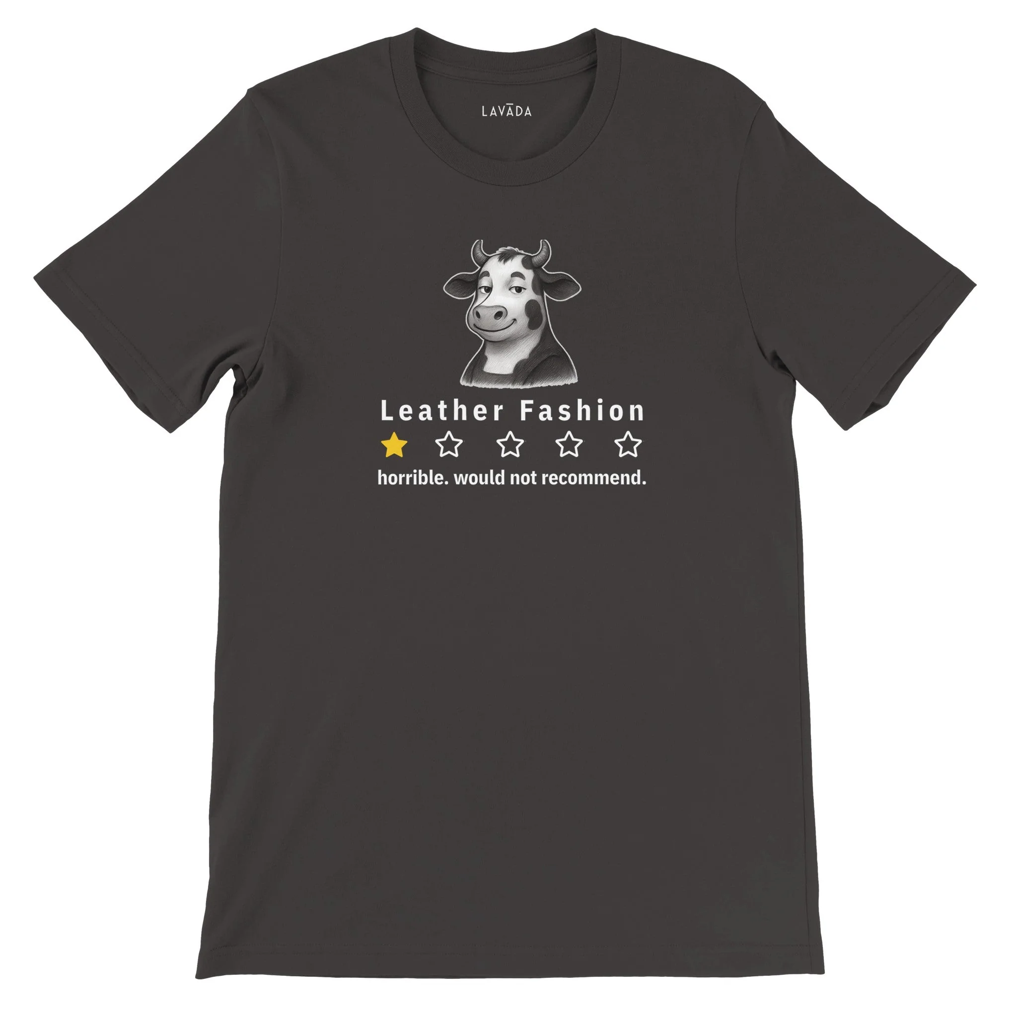 Funny Vegan 'Cow Critic' Premium Tshirt (Dark Colors), 100% Cotton - Image 3