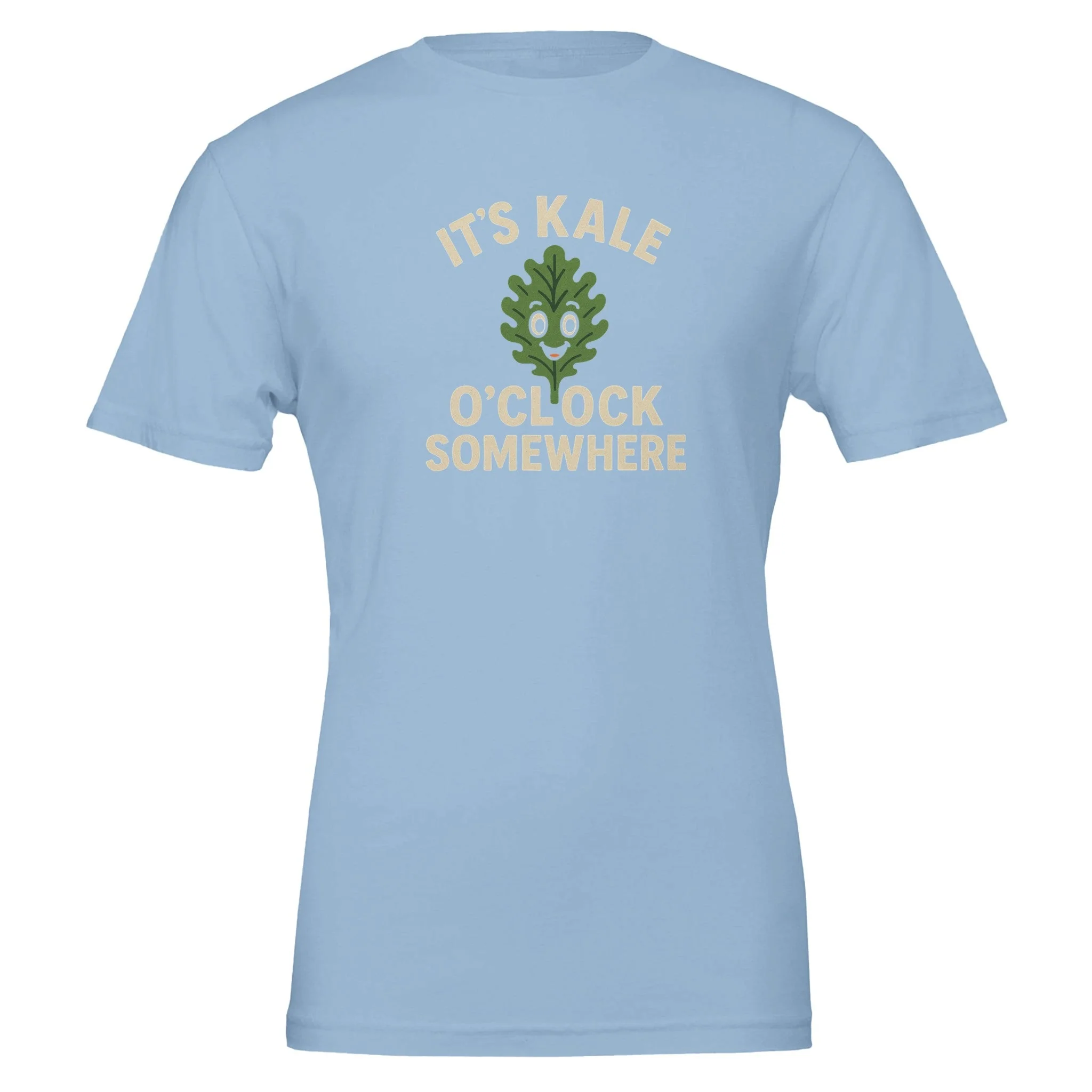 Funny Vegan Premium Tshirt - It's Kale O'clock (Light Colors) - Image 3