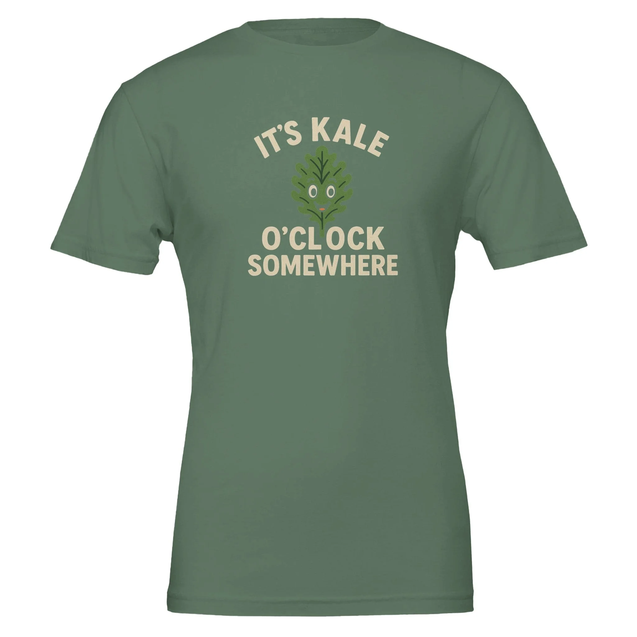 Funny Vegan Premium Tshirt - It's Kale O'clock Somewhere - Image 5