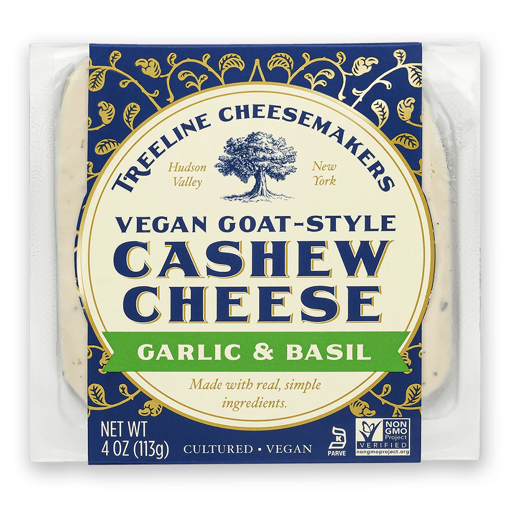 Garlic & Basil Vegan Goat-Style Cashew Cheese
