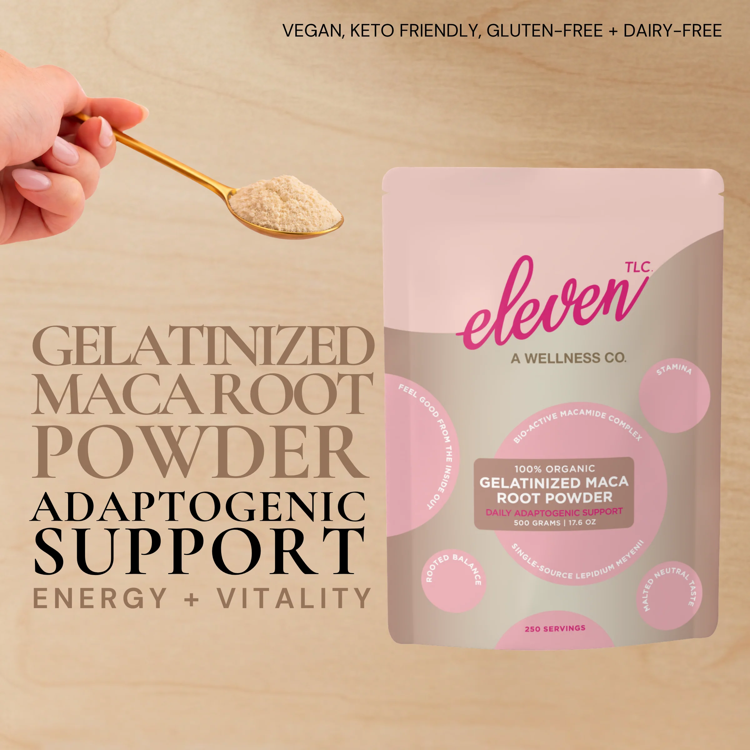 Gelatinized Organic Maca Root Powder 500g · Eleven TLC - Image 4