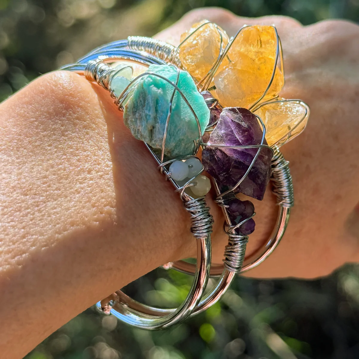 Gemstone Wire-Wrapped Bracelet - Yellow Gold (Rokt Exclusive) - Image 116