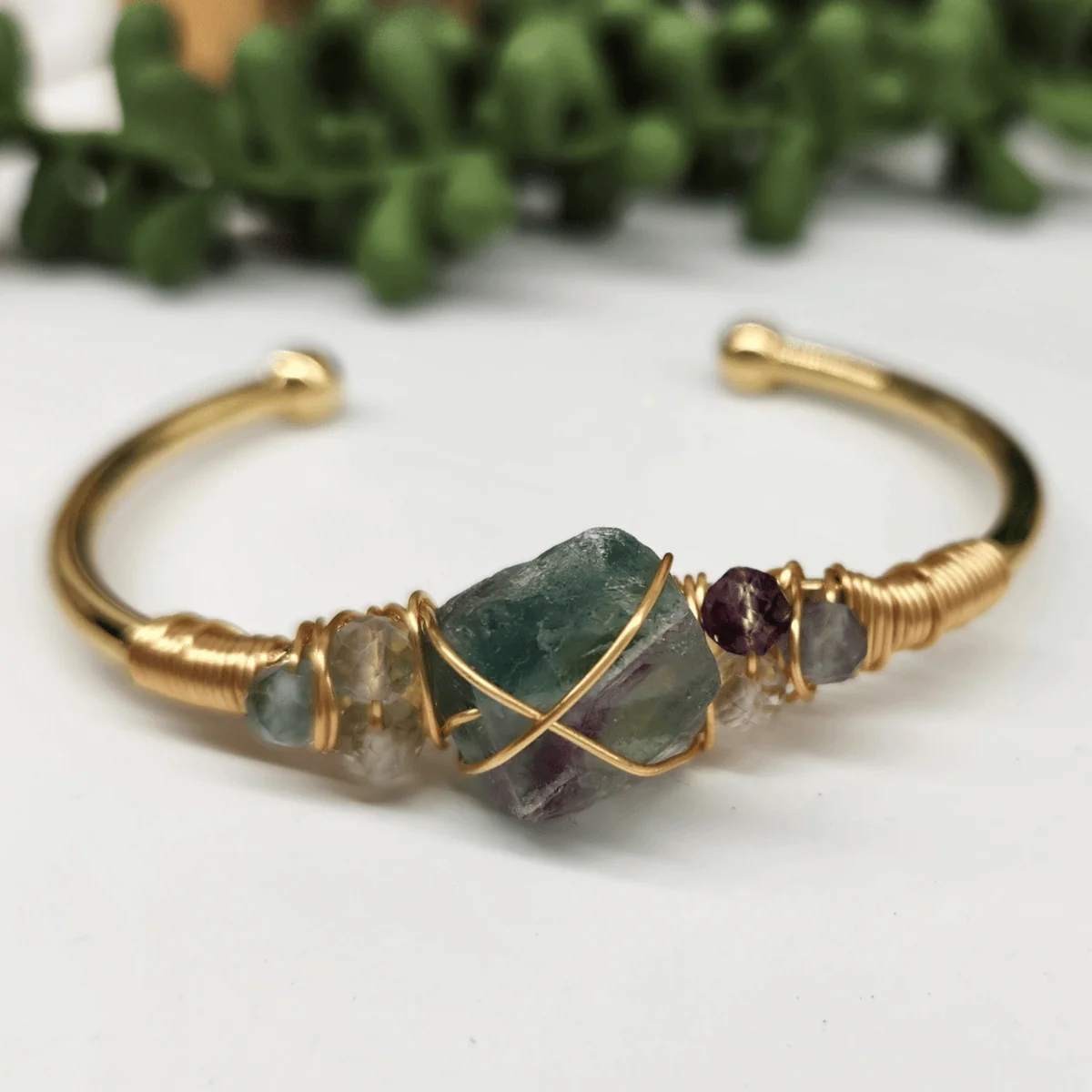 Gemstone Wire-Wrapped Bracelet - Yellow Gold (Rokt Exclusive) - Image 130