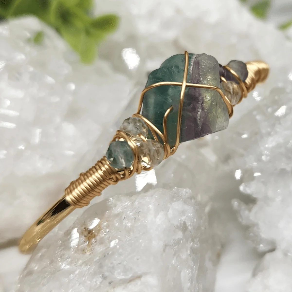 Gemstone Wire-Wrapped Bracelet - Yellow Gold (Rokt Exclusive) - Image 146