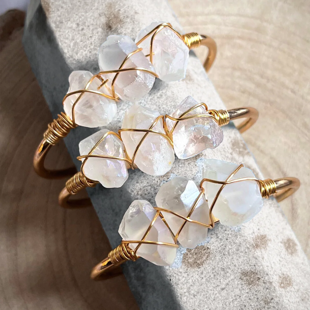 Gemstone Wire-Wrapped Bracelet - Yellow Gold (Rokt Exclusive) - Image 19