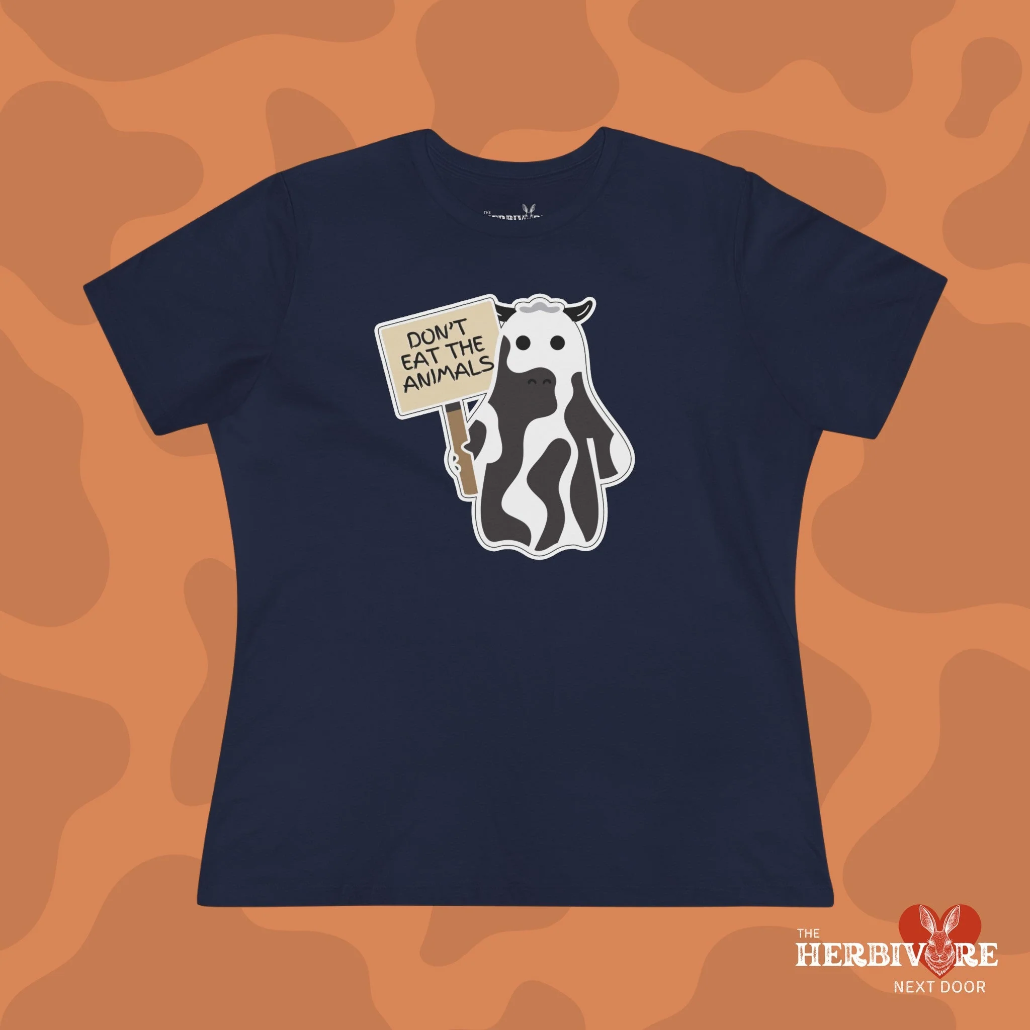 Ghost Cow Don't Eat The Animals Vegan T-Shirt - Women's Style - Image 4
