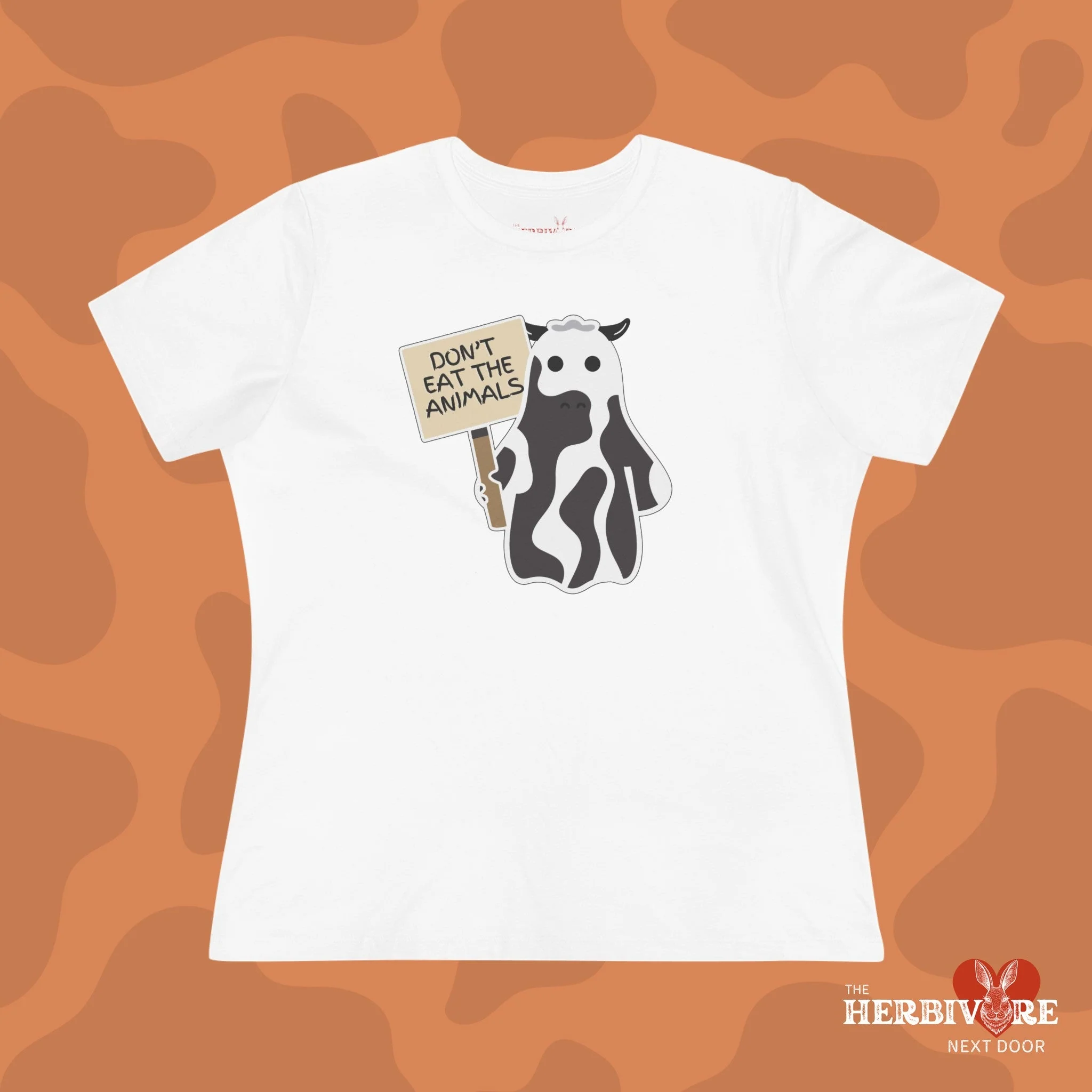 Ghost Cow Don't Eat The Animals Vegan T-Shirt - Women's Style - Image 5