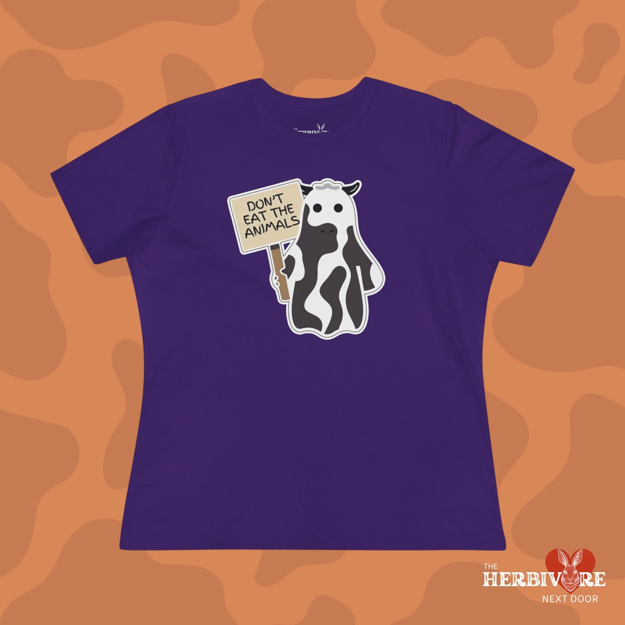 Ghost Cow Don't Eat The Animals Vegan T-Shirt - Women's Style - Image 7