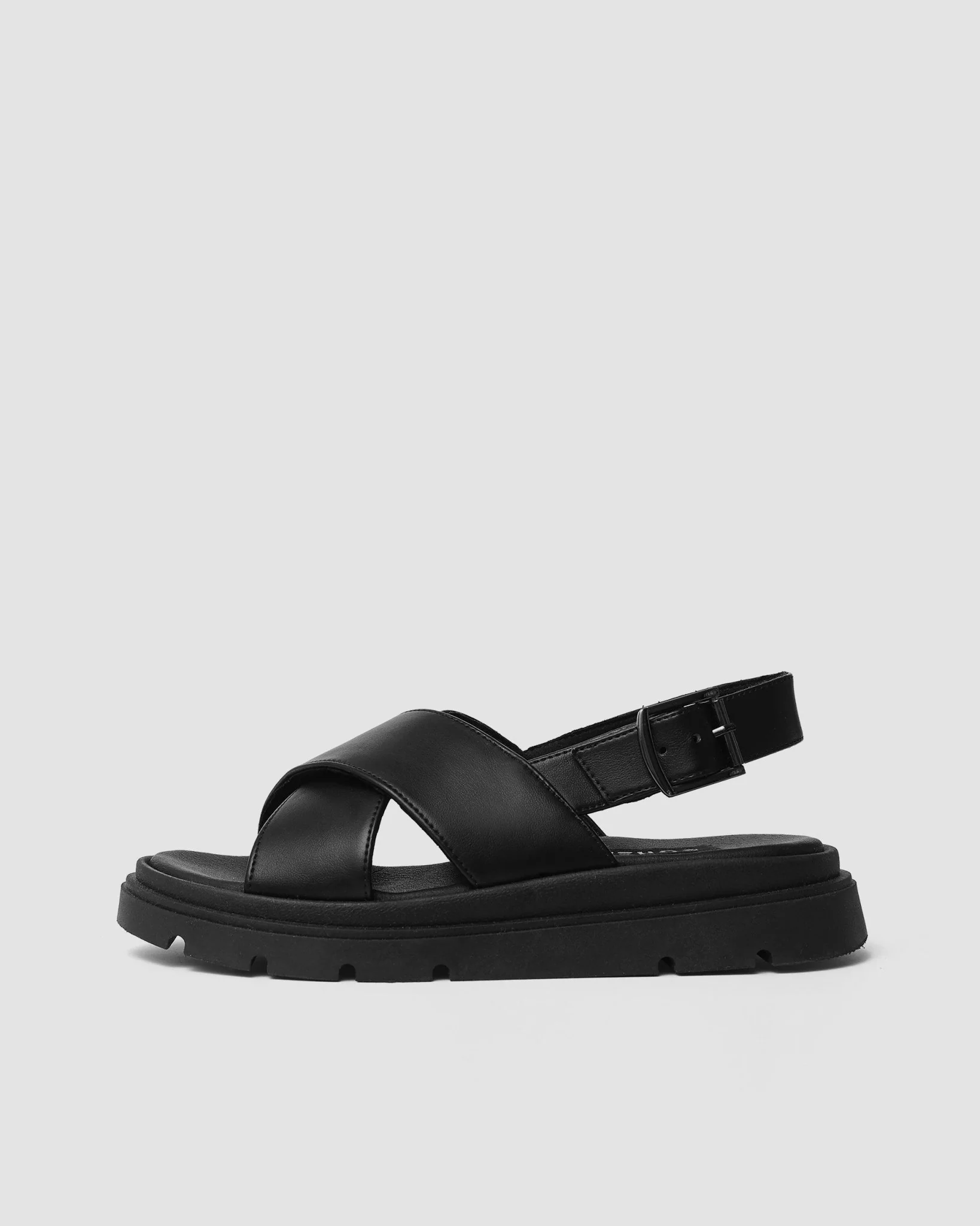 Glare Sandals Black made of vegan corn leather