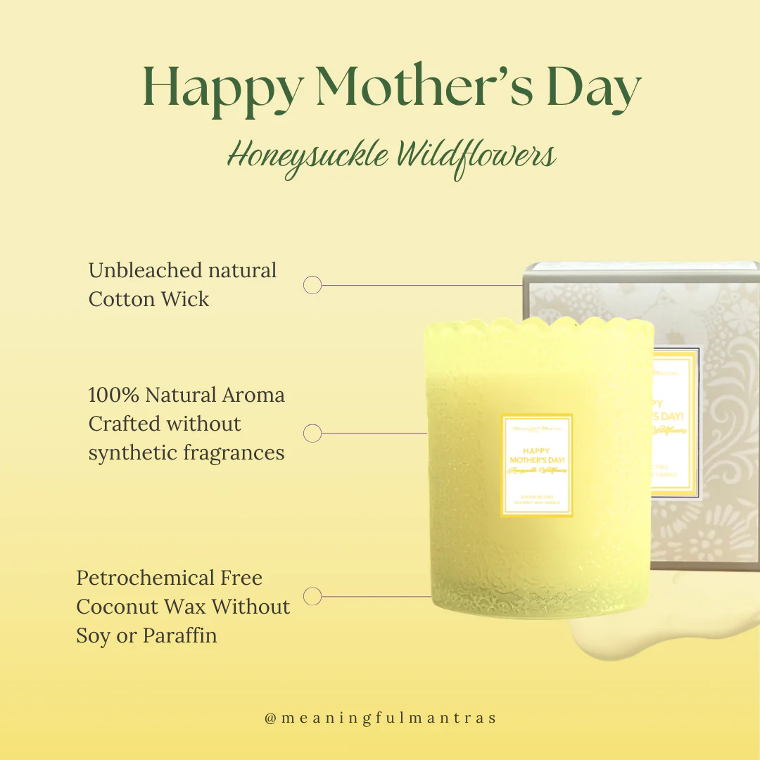 Happy Mother's Day! Honeysuckle Wildflowers Natural Candle 8oz Kaia Collection - Image 3
