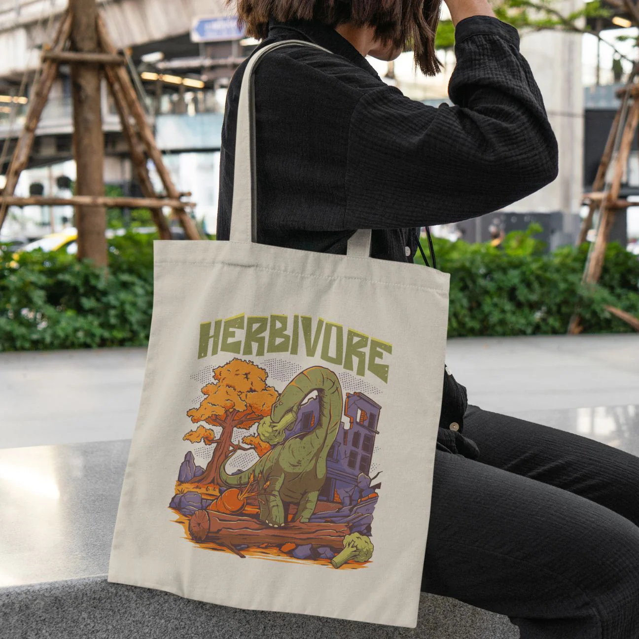 Herbivore Dinosaur Tote Bag - Image 2