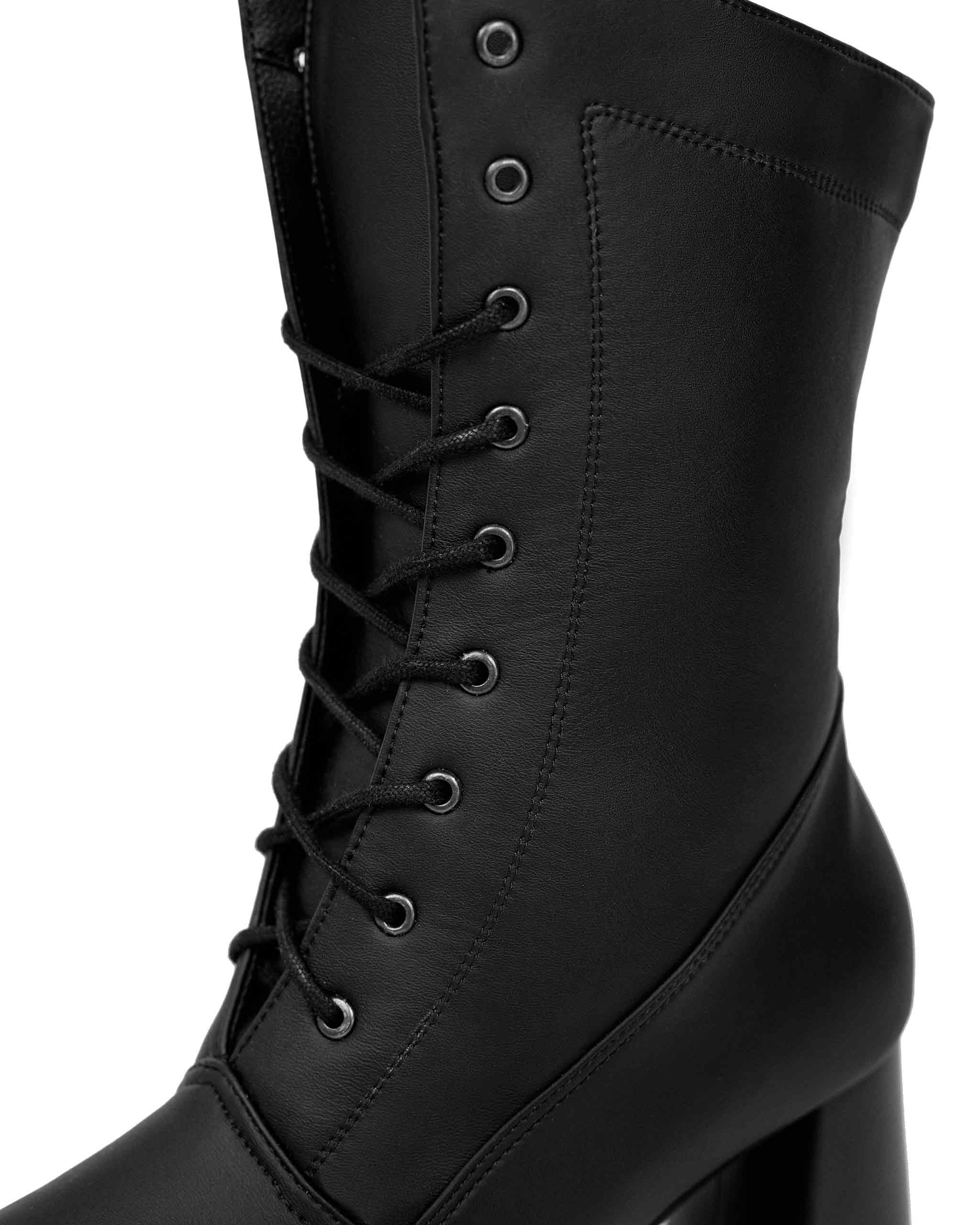 High Boots Black cactus leather boots - Image 5