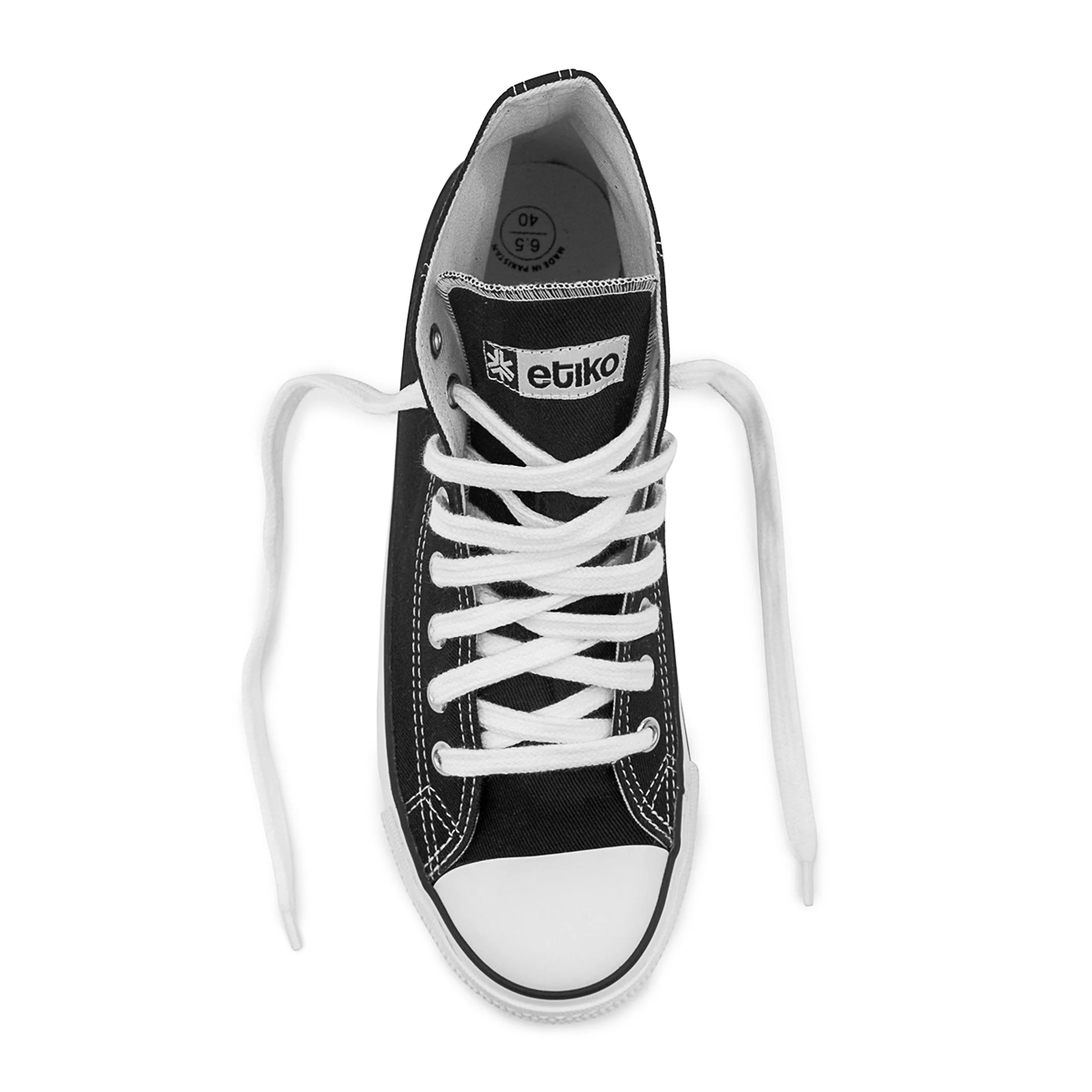 High Top Sneakers, Black & White - Image 5