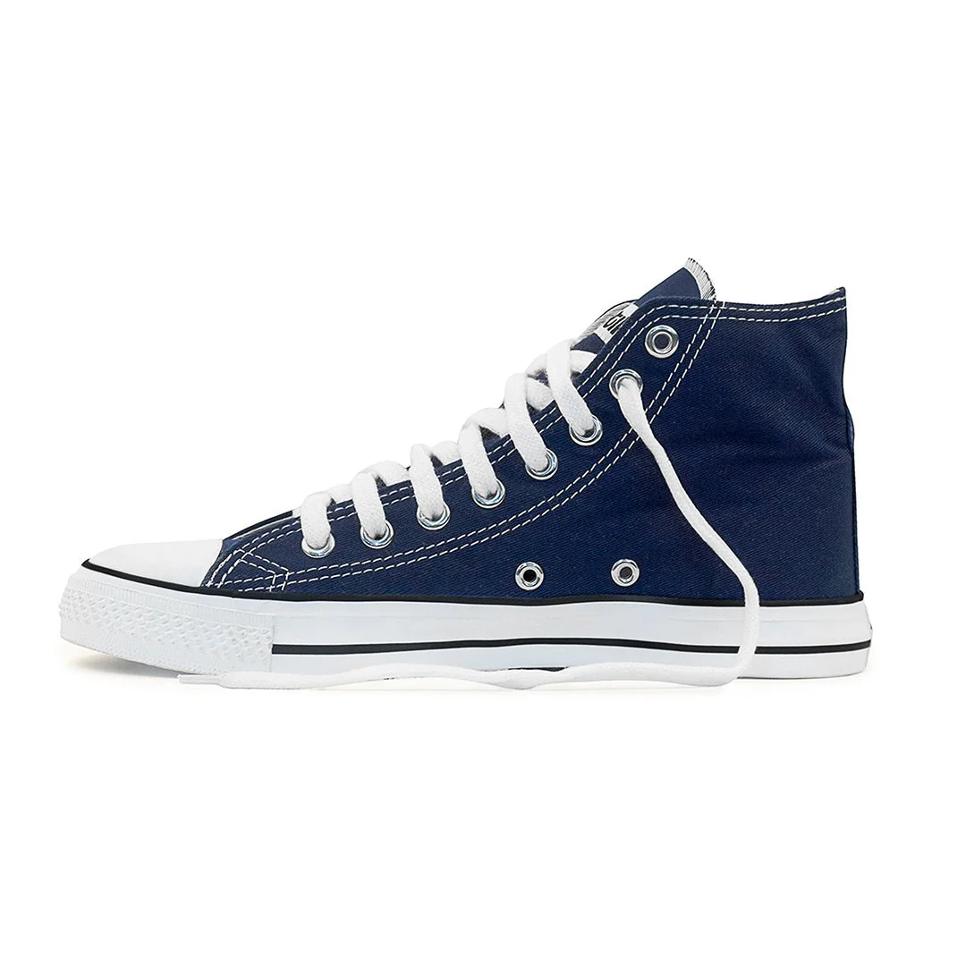 High Top Sneakers, Blue & White - Image 4