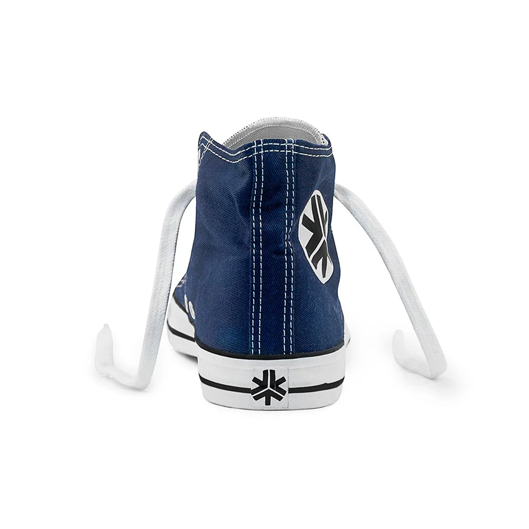 High Top Sneakers, Blue & White - Image 5