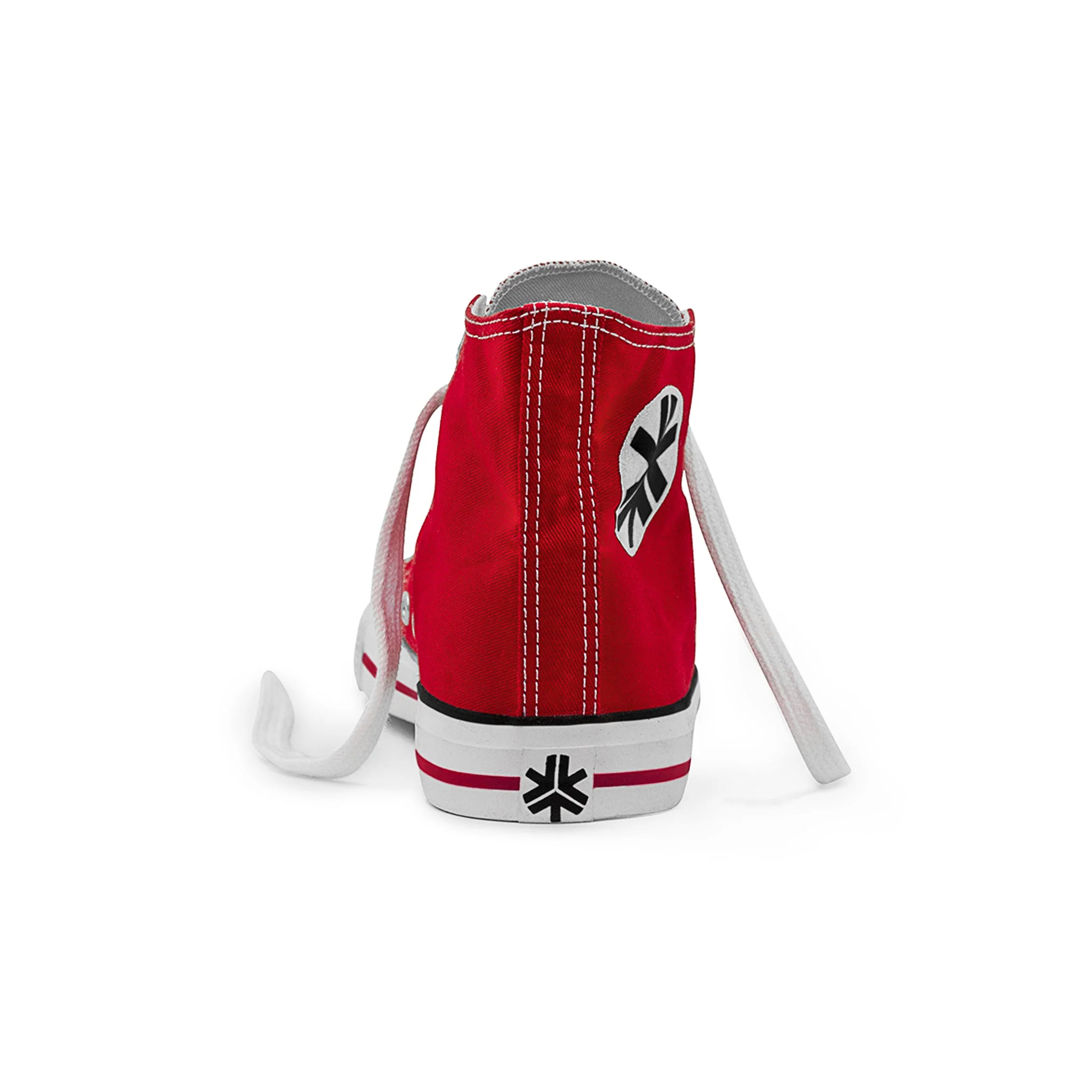 High Top Sneakers, Red & White - Image 5