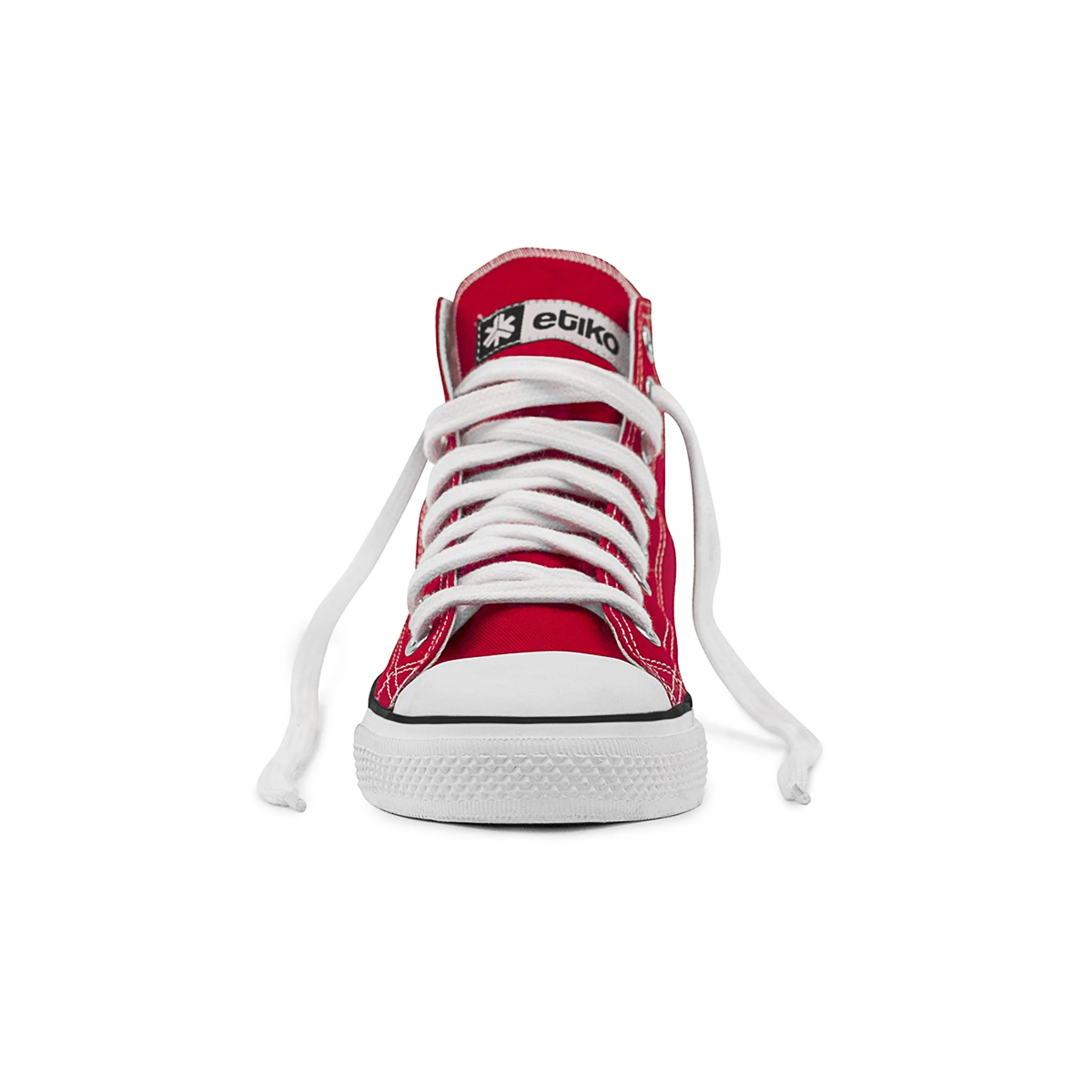 High Top Sneakers, Red & White - Image 6