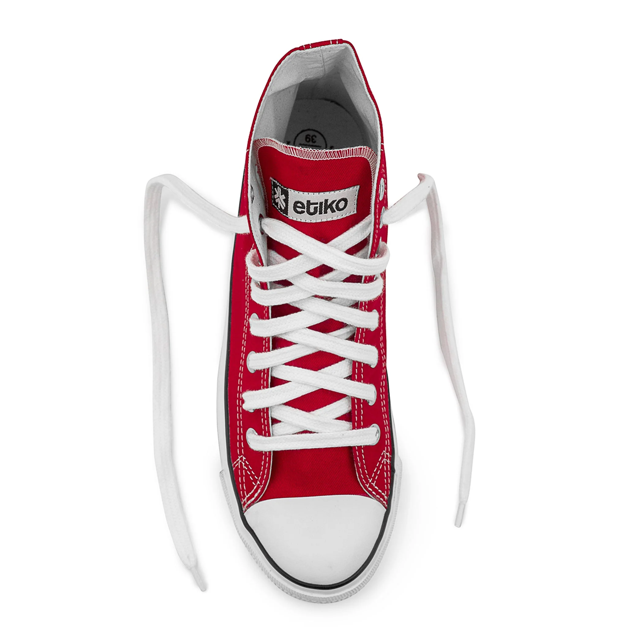 High Top Sneakers, Red & White - Image 7
