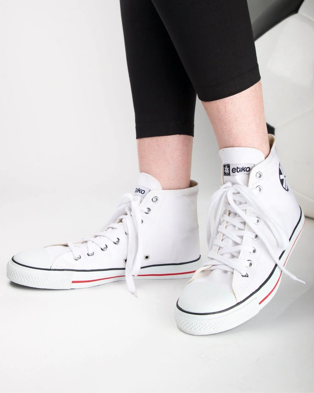 High Top Sneakers, White Stripe - Image 2