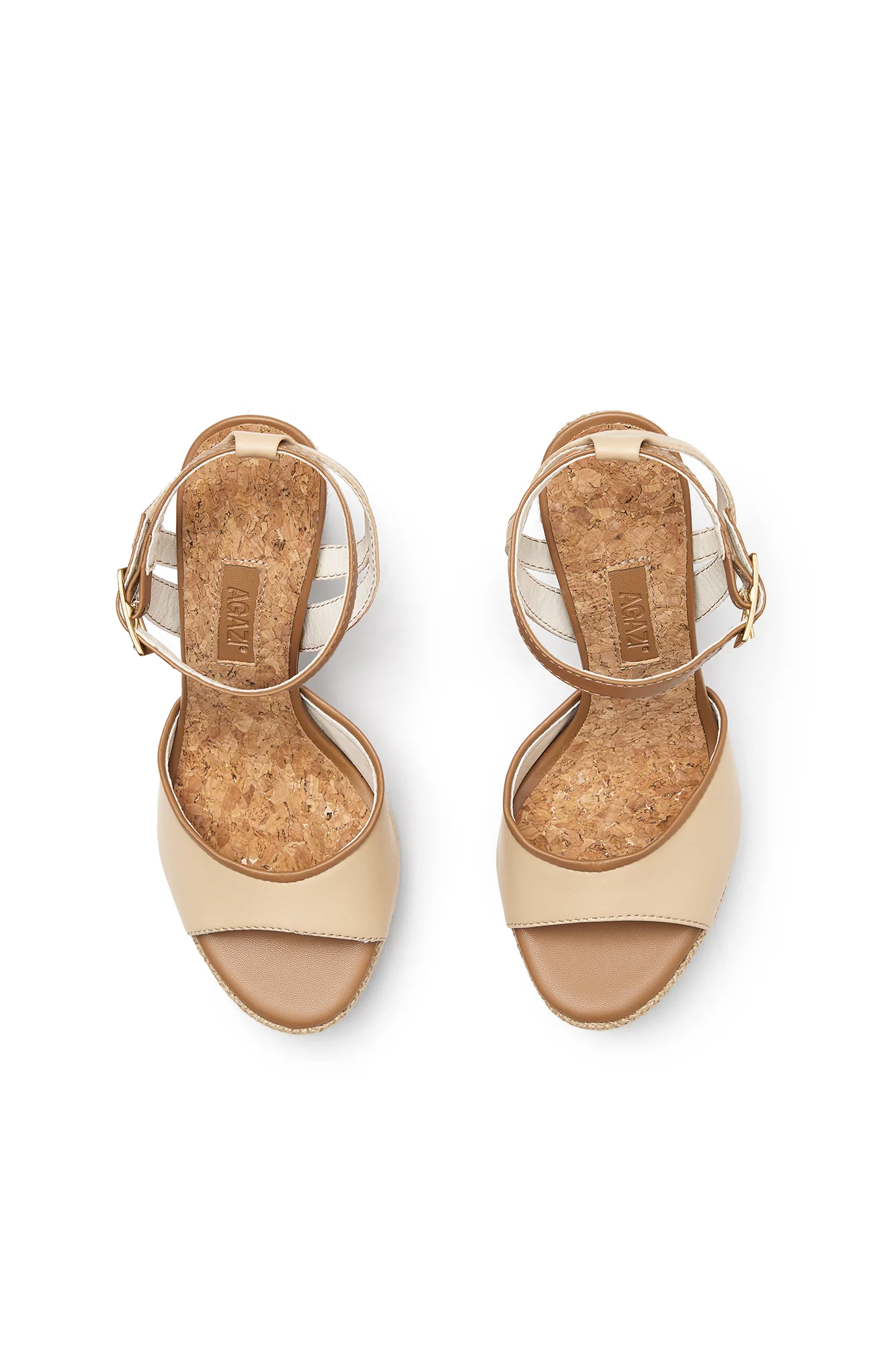 H(OLA)! – beige wedge sandals made from mushroom leather and jute - Image 5