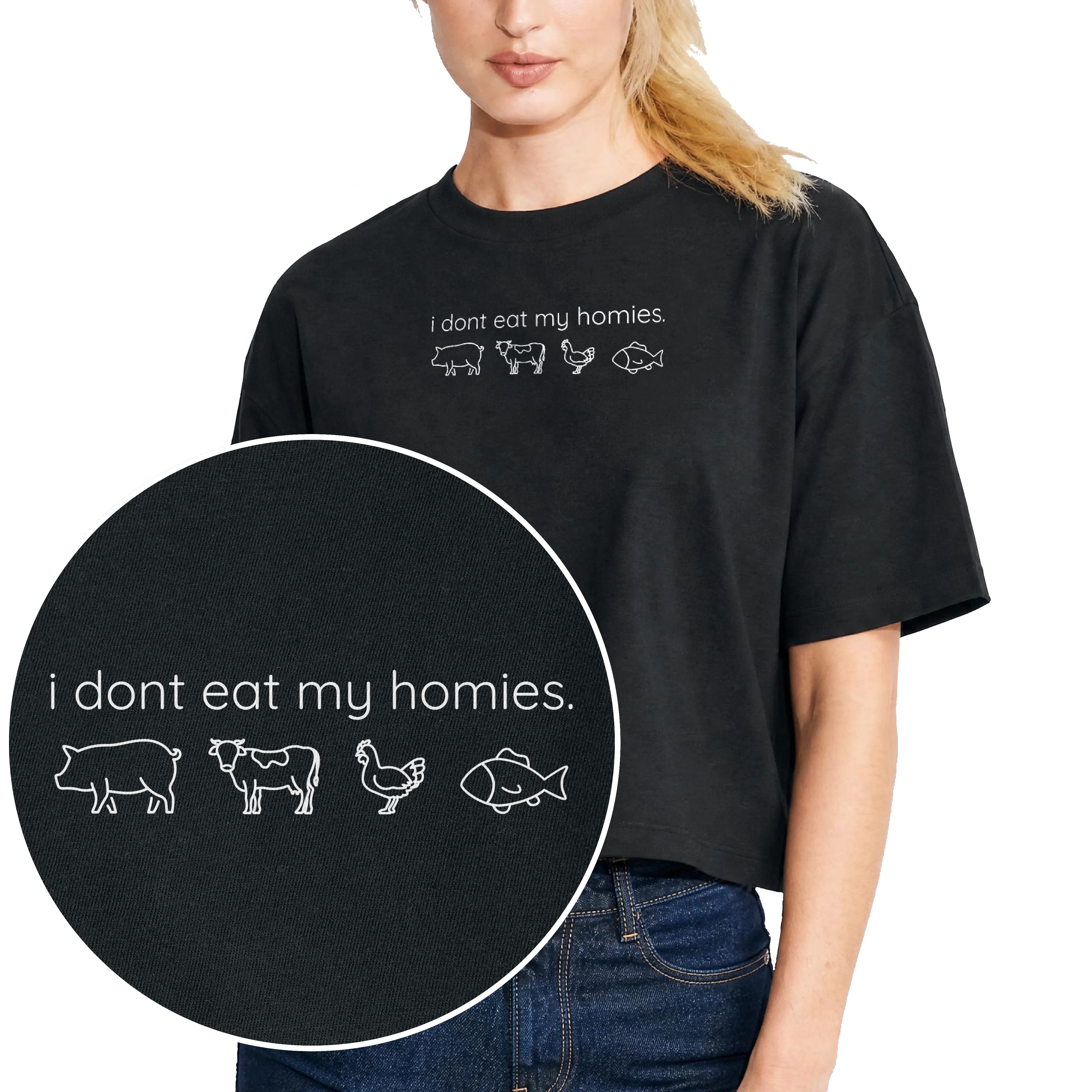 I Don't Eat My Homies Women's Boxy T-Shirt - Image 2