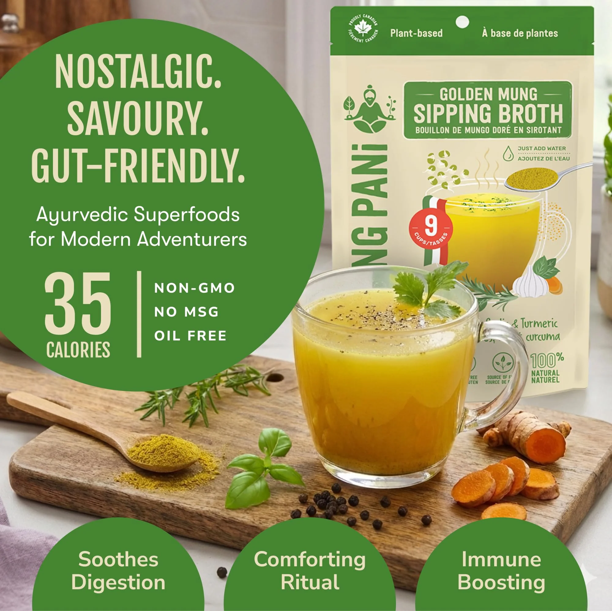 Italian Herbs, Turmeric Golden Mung Broth | 18g Total Protein | 9 Cups | Just $1.88/Cup - Image 3