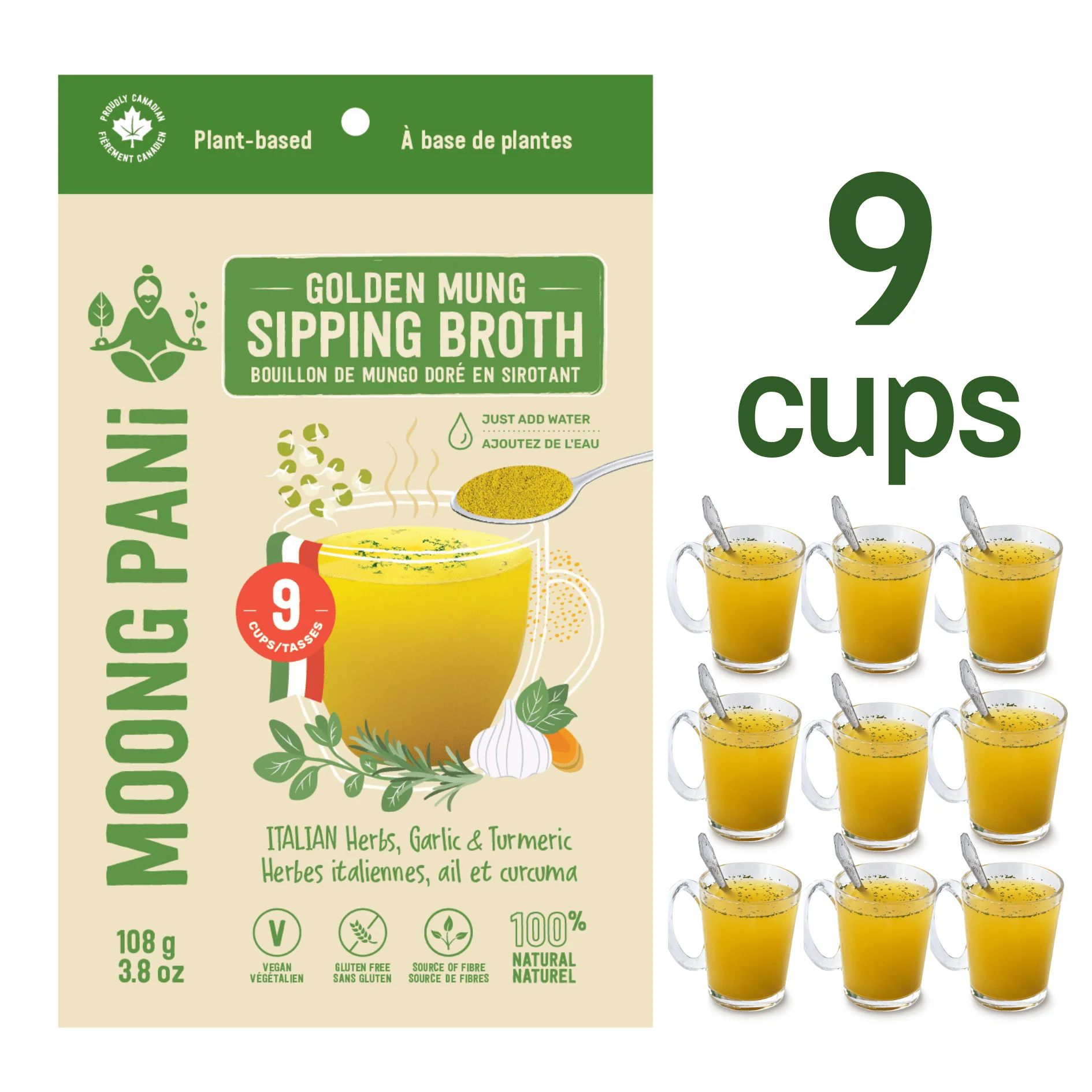Italian Herbs, Turmeric Golden Mung Broth | 18g Total Protein | 9 Cups | Just $1.88/Cup - Image 5