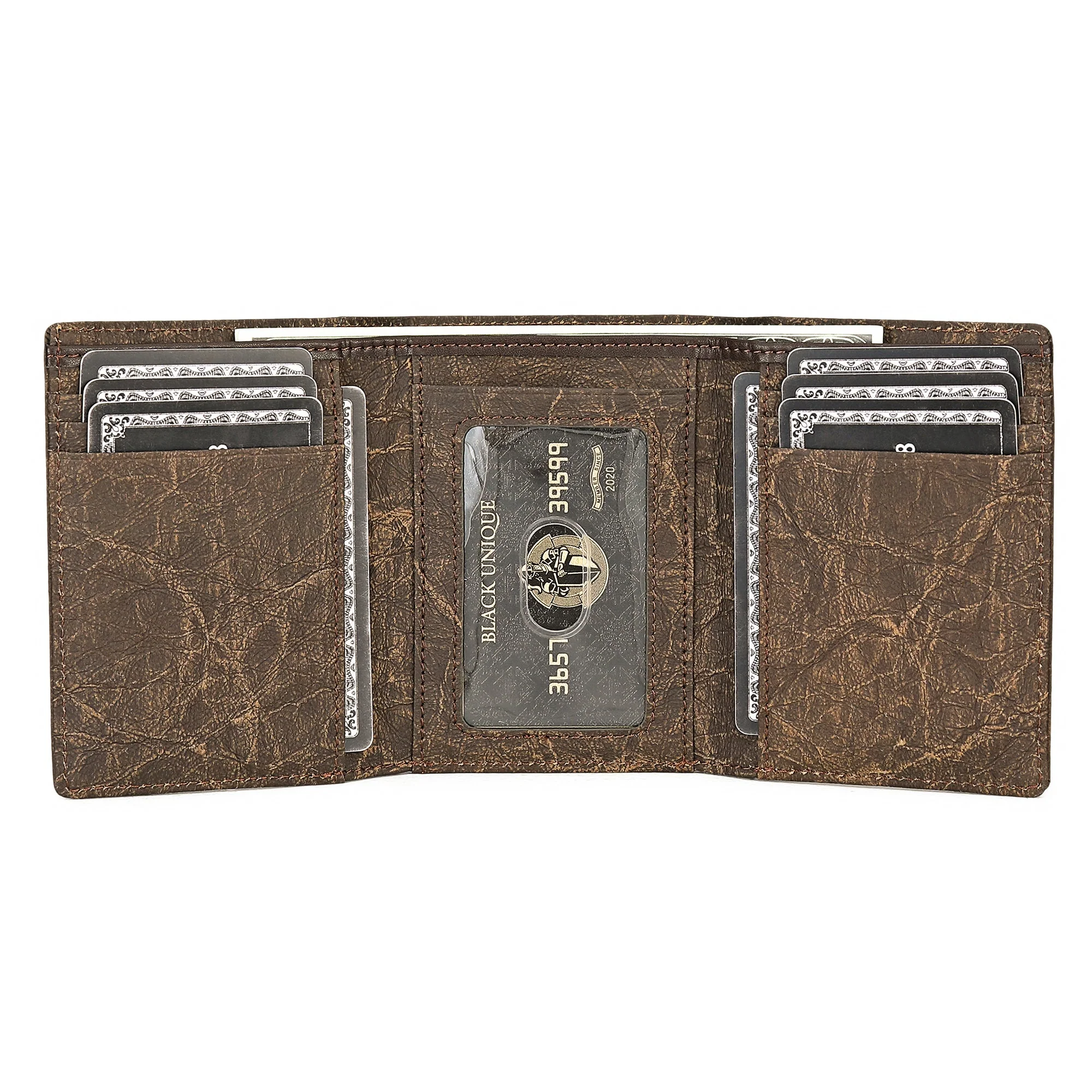 Italian Kraft Paper Sustainable Vegan Trifold Wallet - Image 5