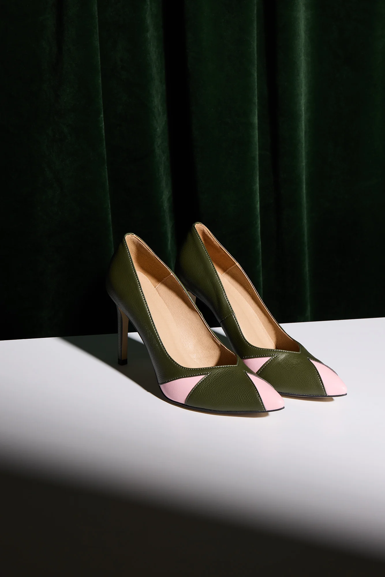 IVO green & pink – vegan heels made from apple and corn leather - Image 2