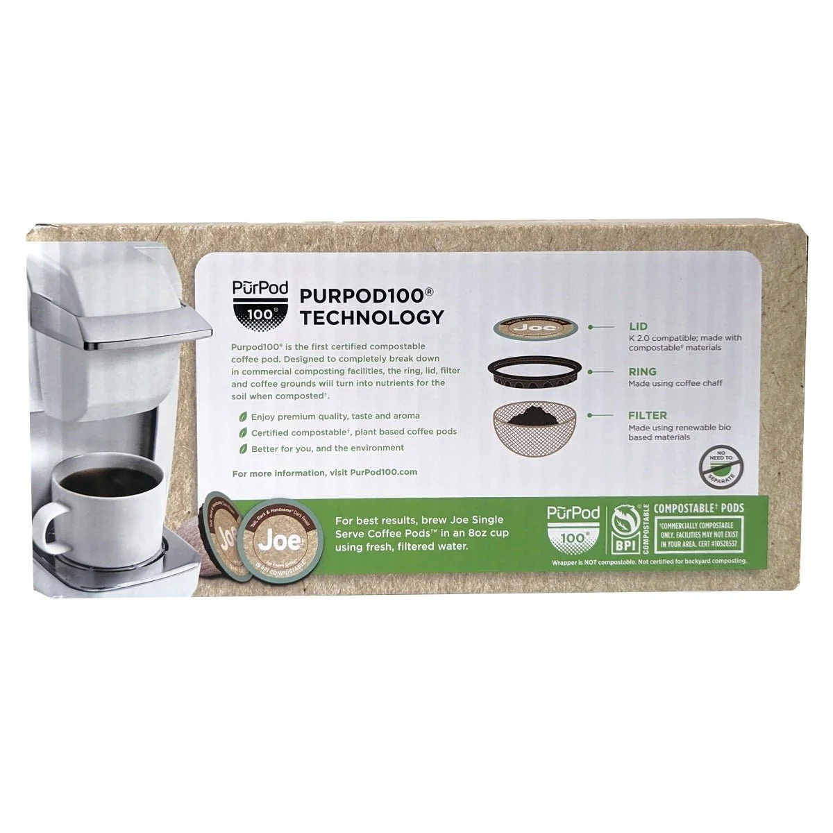 Joe Knows Coffee® Tall, Dark & Handsome® 50ct Single Serve Compostable Pods - Image 2