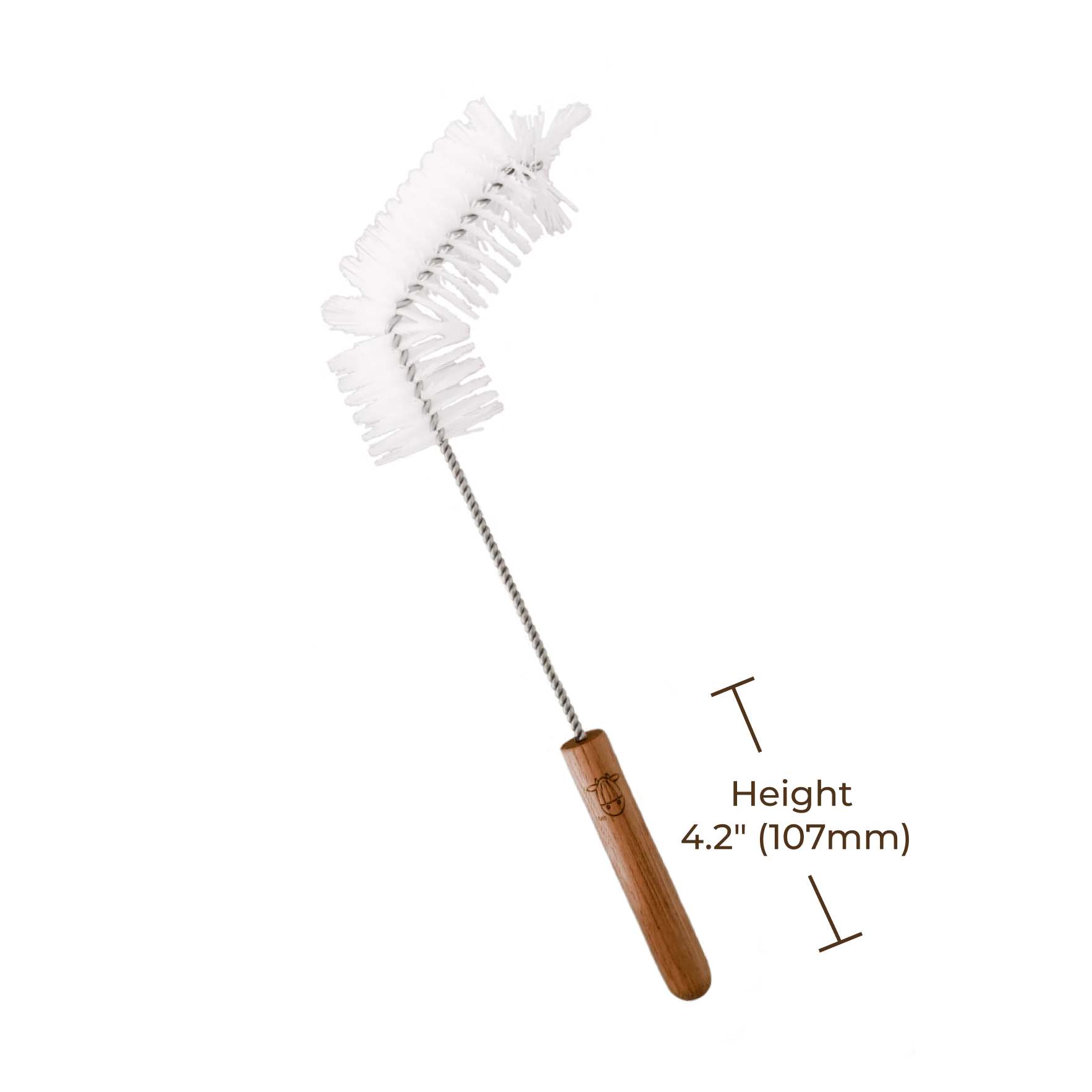 Almond Cow Jug Brush | Long Handle Bottle & Cup Scrubber - Image 4