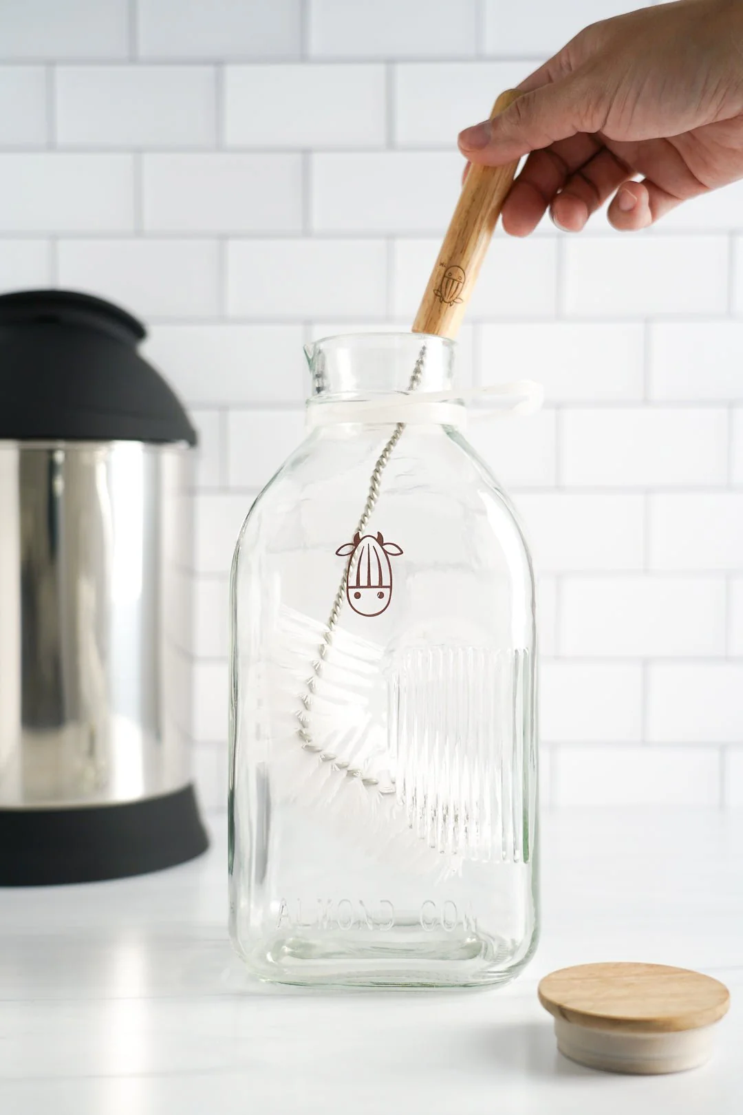 Almond Cow Jug Brush | Long Handle Bottle & Cup Scrubber - Image 6