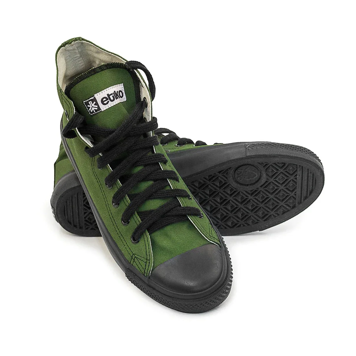 Kids High Top Sneakers, Olive & Black, CLEARANCE STOCK - Image 6