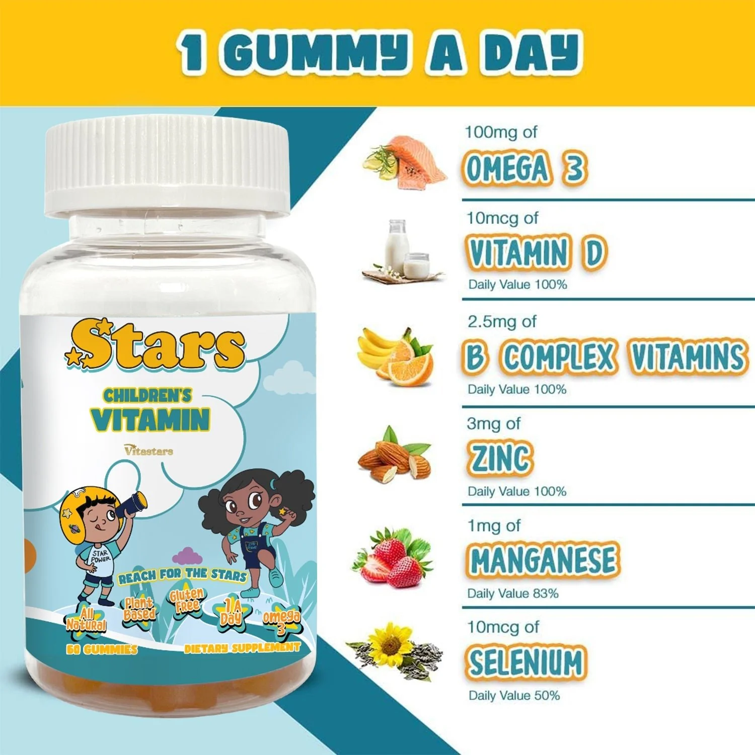 Kids Multivitamin & Immune Boost Bundle Kids Vitamin Gummies + Elderberry Gummies with Vitamin C & Zinc Bundle - Image 3