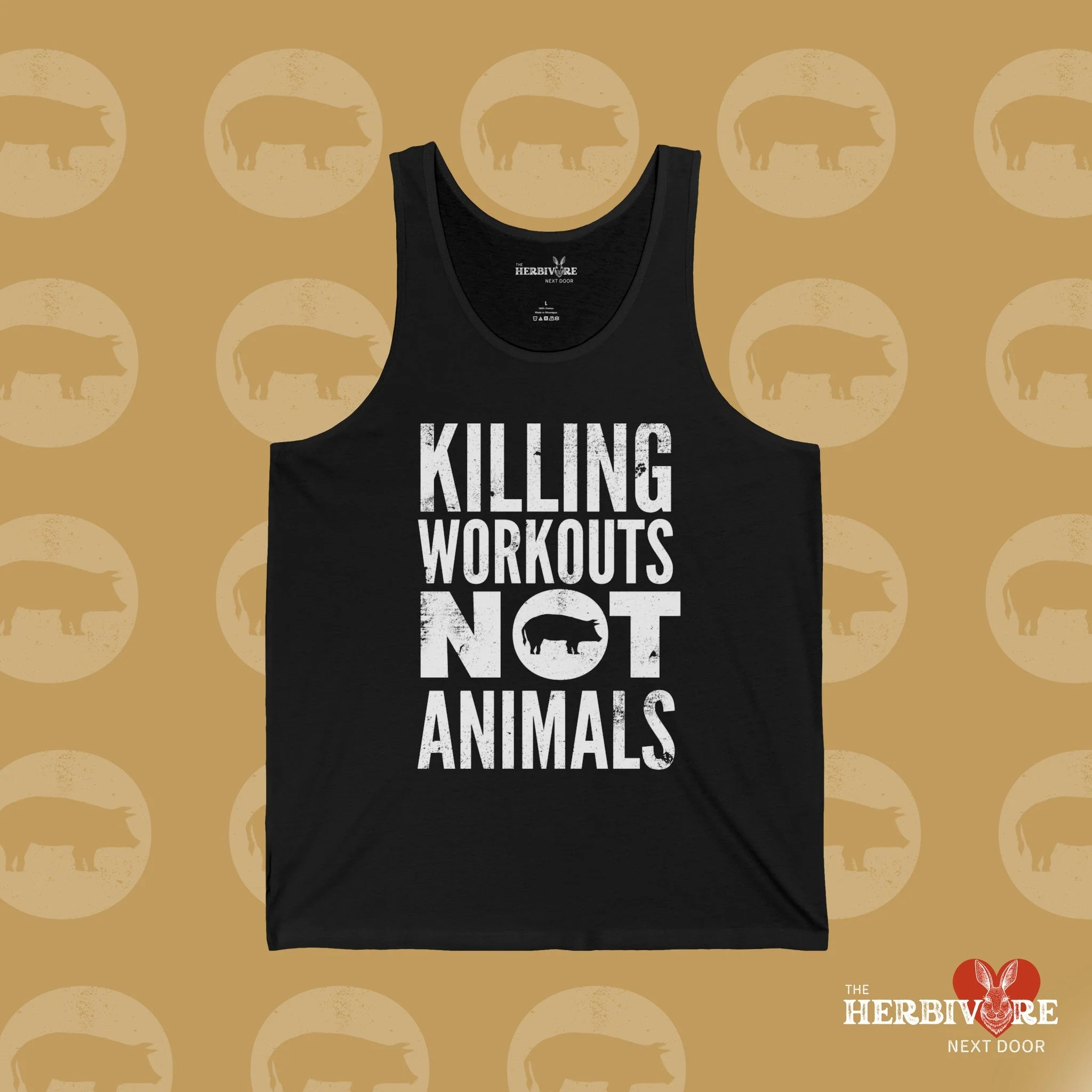 Killing Workouts Not Animals! - Unisex Jersey Tank - Image 2